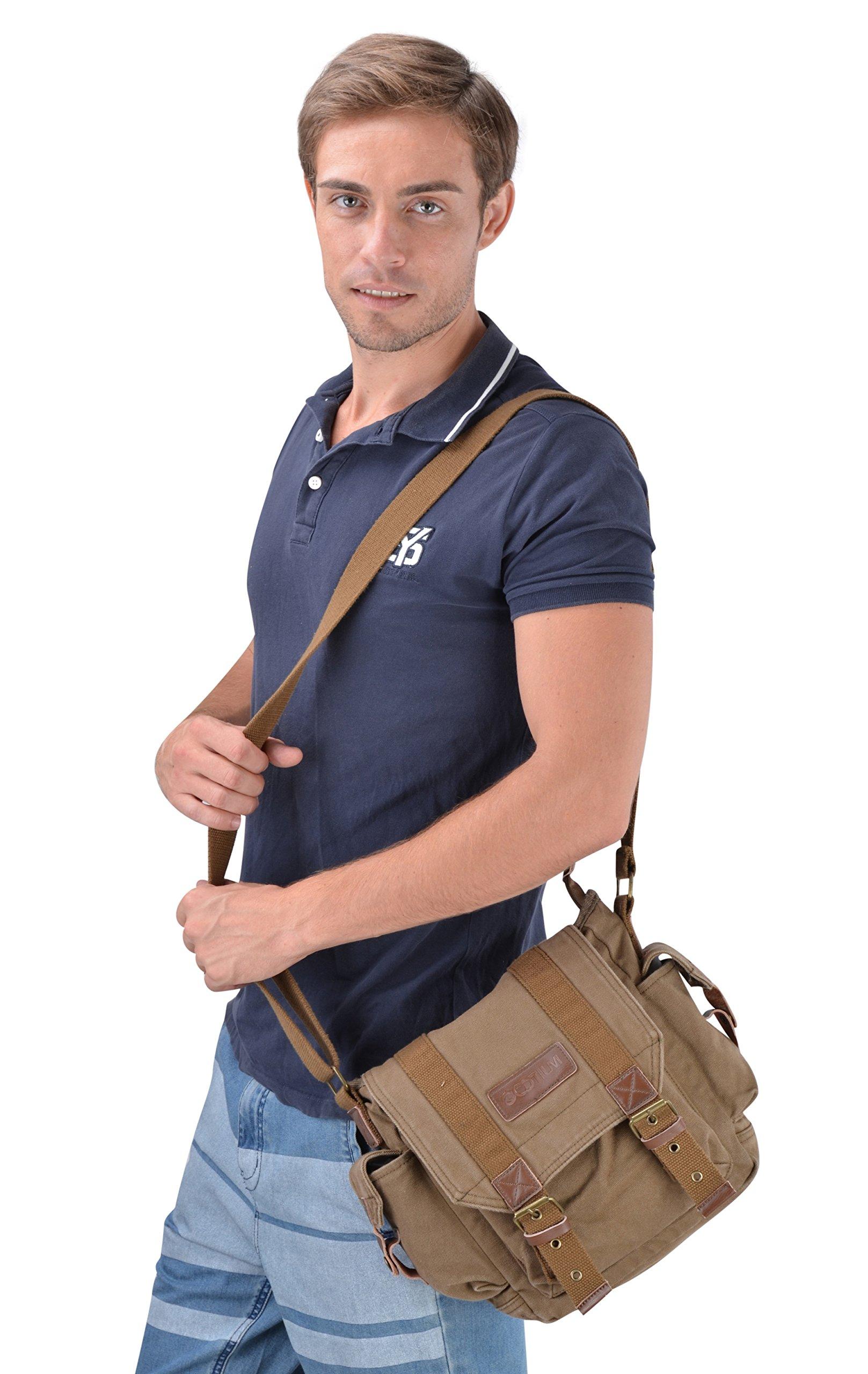 Gootium Canvas Messenger Bag - Small Vintage Shoulder Purse Crossbody Satchel - Image 7