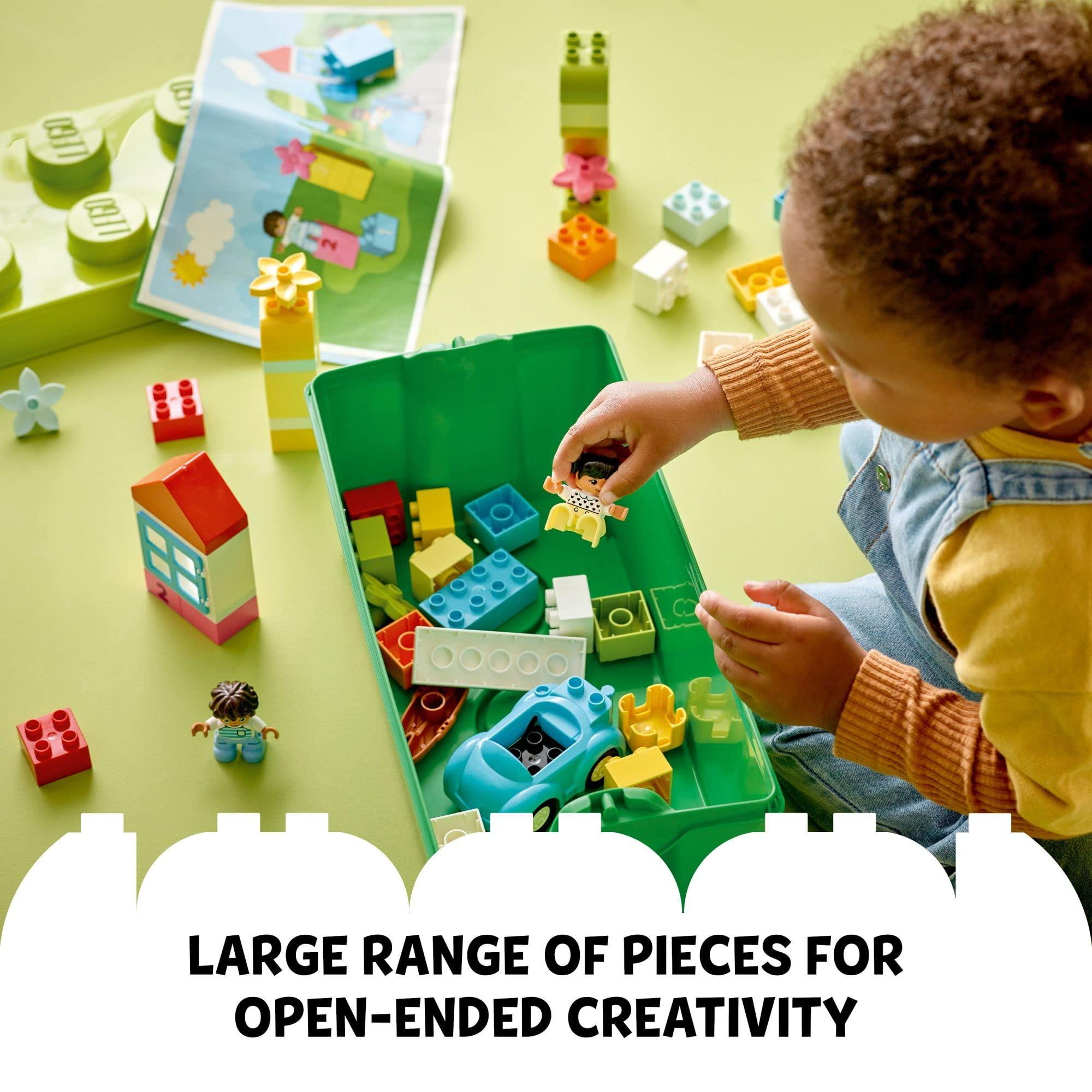 LEGO DUPLO Classic Brick Box Building Set - Features Storage Organizer, Toy Car, Number Bricks, Build, Learn, and Play, Great Gift Playset for Toddlers, Boys, and Girls Ages 18+ Months, 10913 - Image 4
