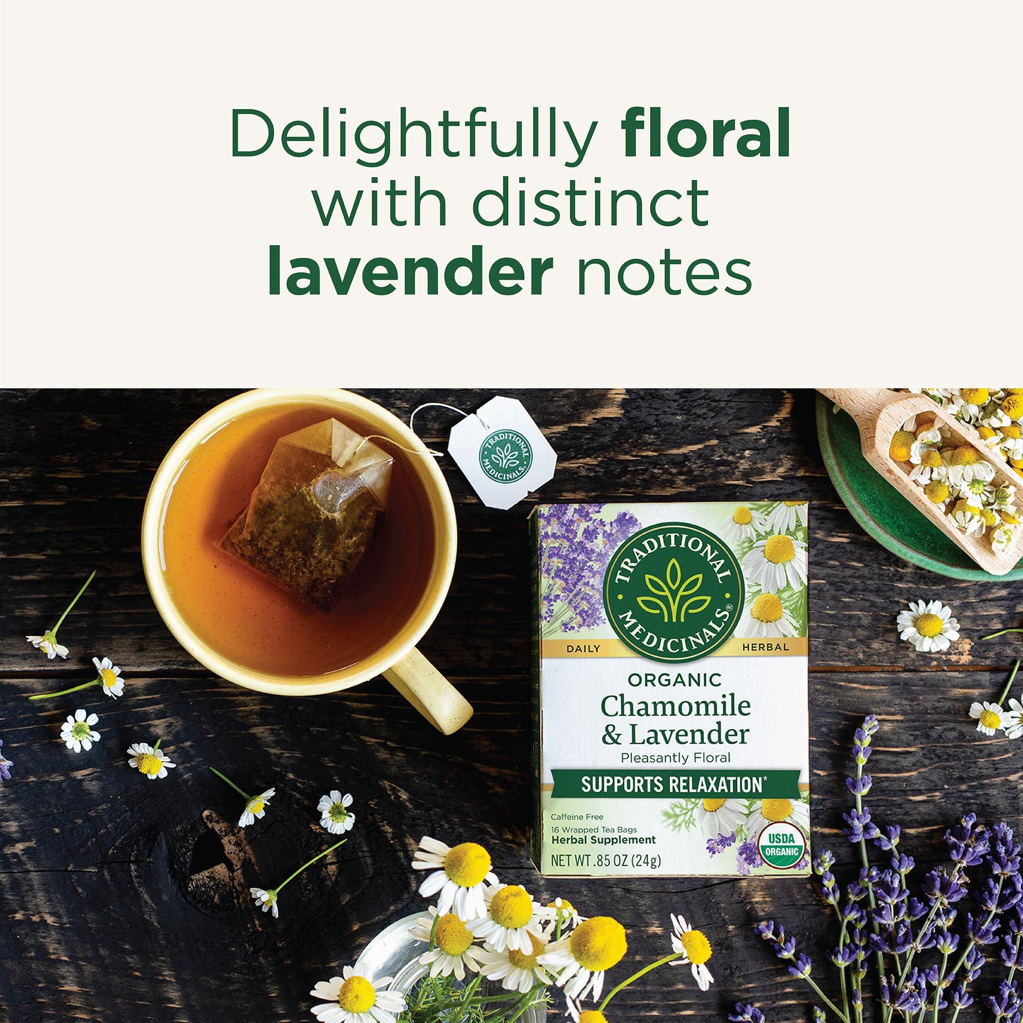 Traditional Medicinals Tea, Organic Chamomile & Lavender, Stress Relief, 16 Tea Bags - Image 3