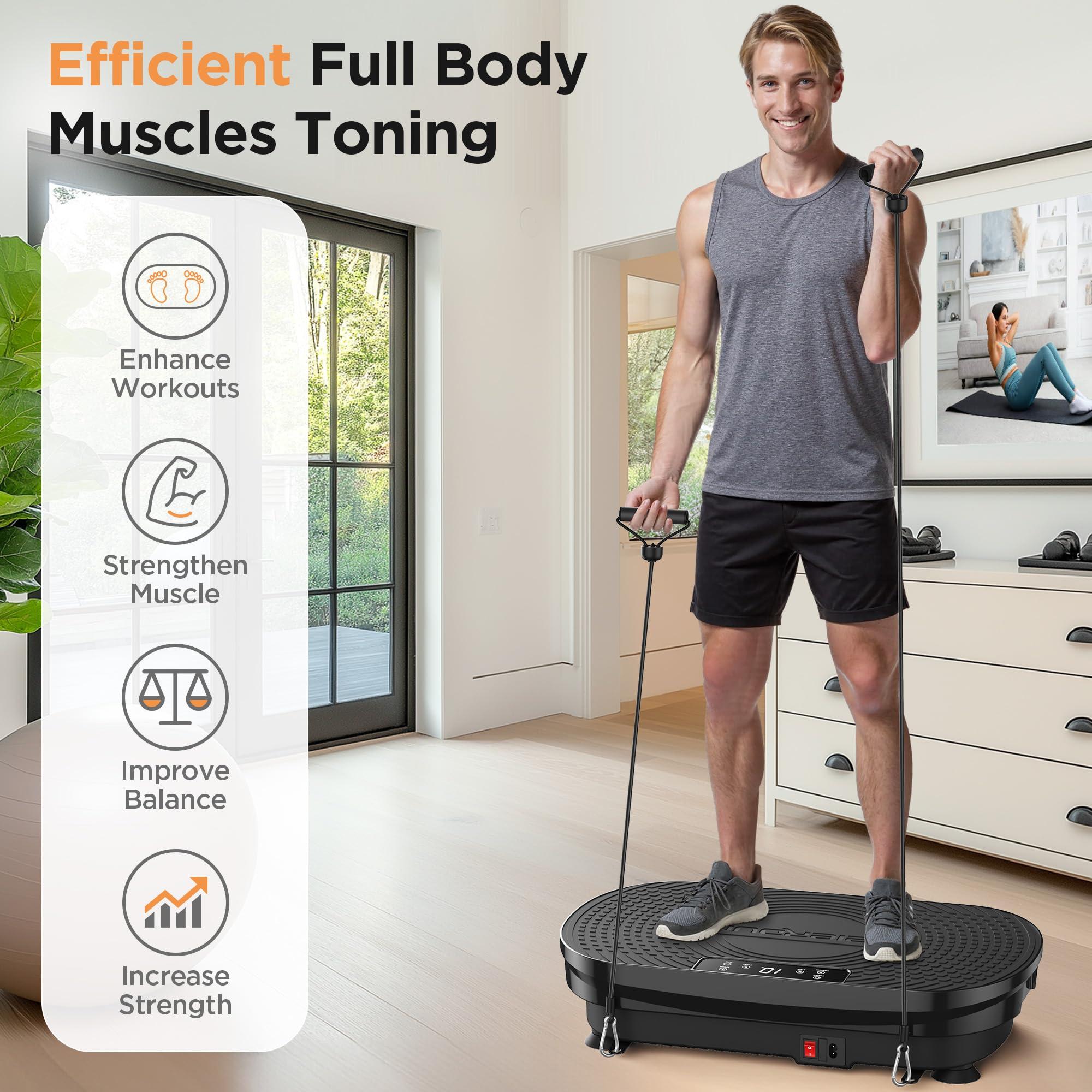 FEIERDUN Vibration Plate Exercise Machine, Vibration Plate for Lymphatic Drainage, Power Plate Vibration Platform for Weight Loss, Toning & Wellness - Image 3
