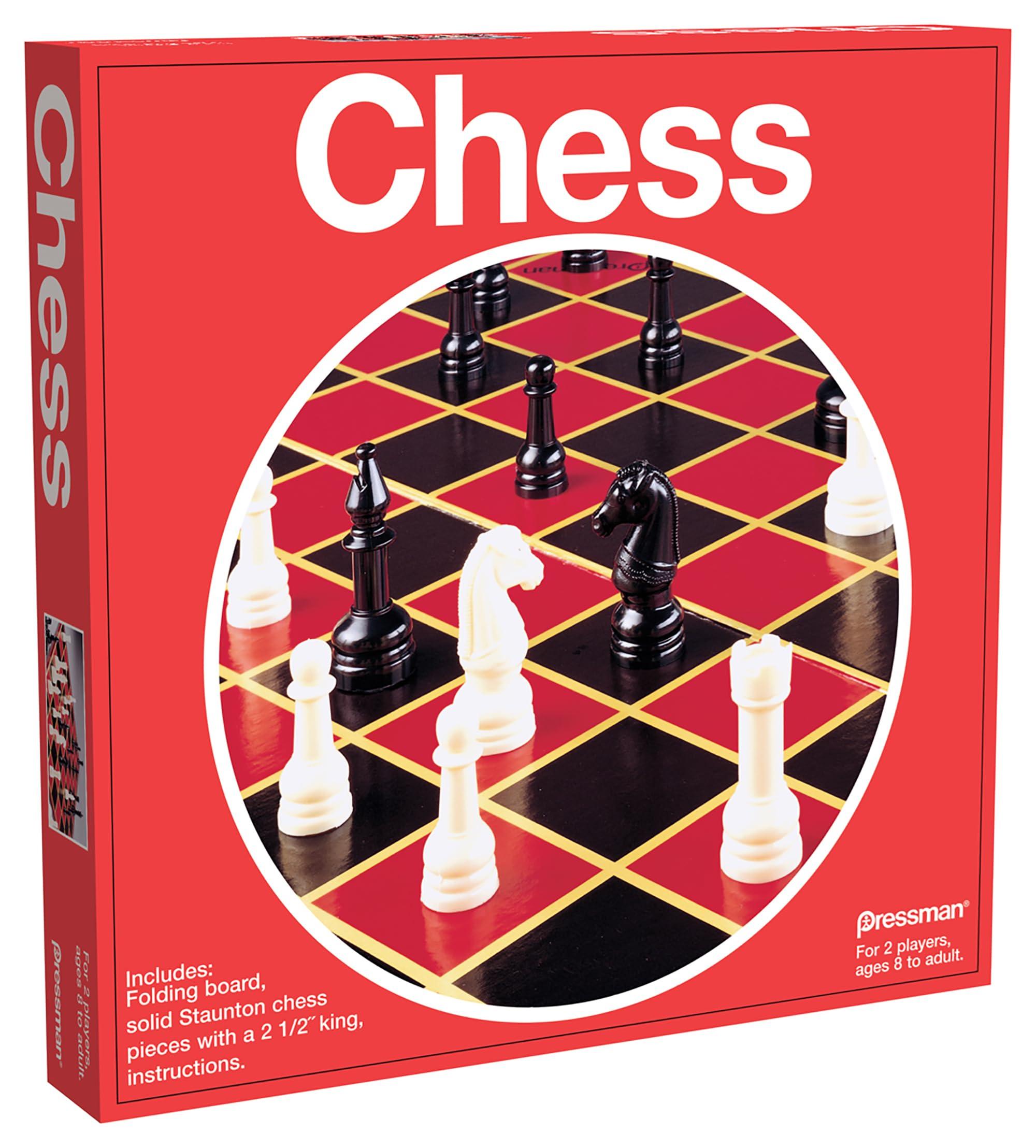 Pressman Toy Chess in Box, Red, 5" - Image 2