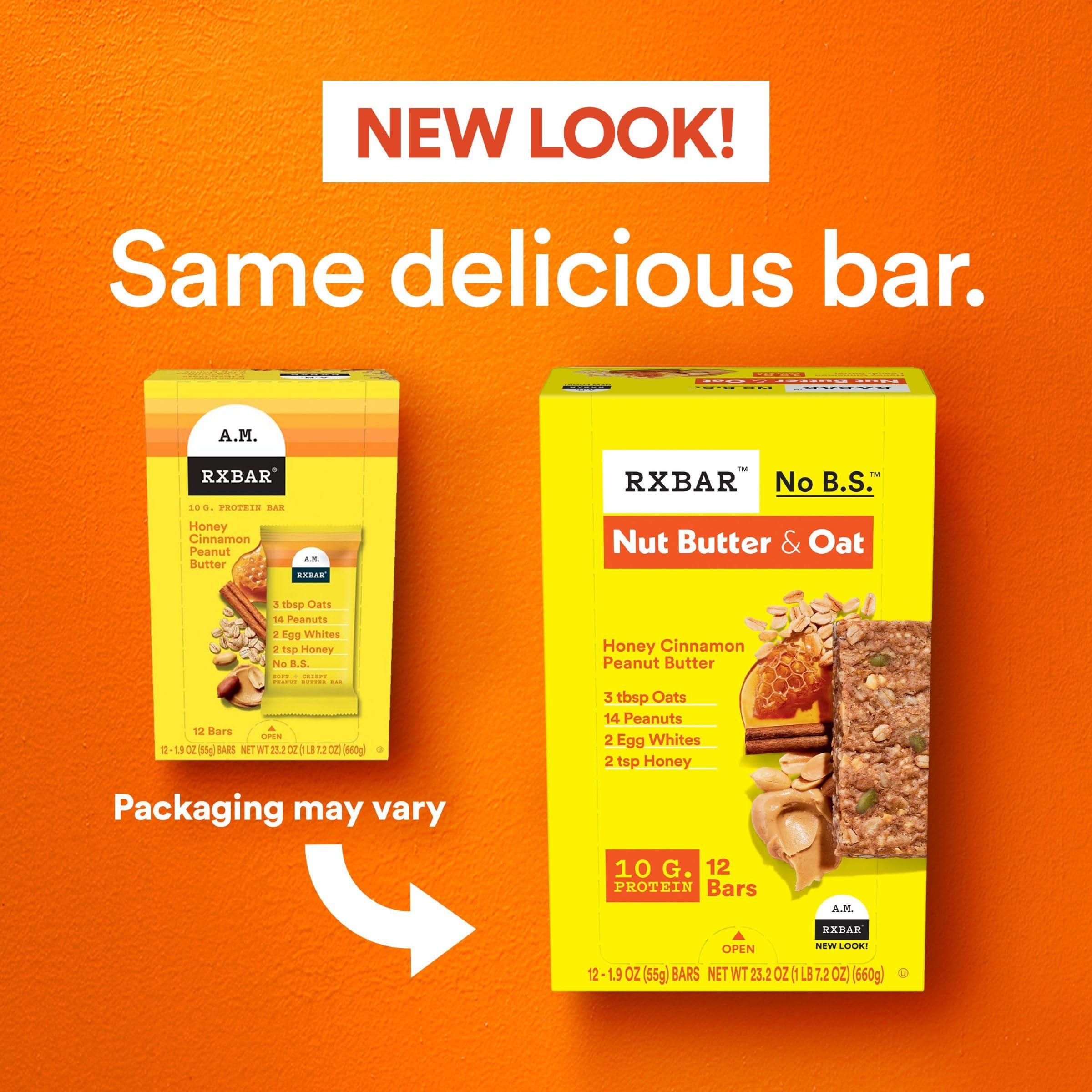 RXBAR Nut Butter and Oat Protein Bars, Protein Snacks, Snack Bars, Honey Cinnamon Peanut Butter, 23.2oz Box (12 Bars) - Image 4