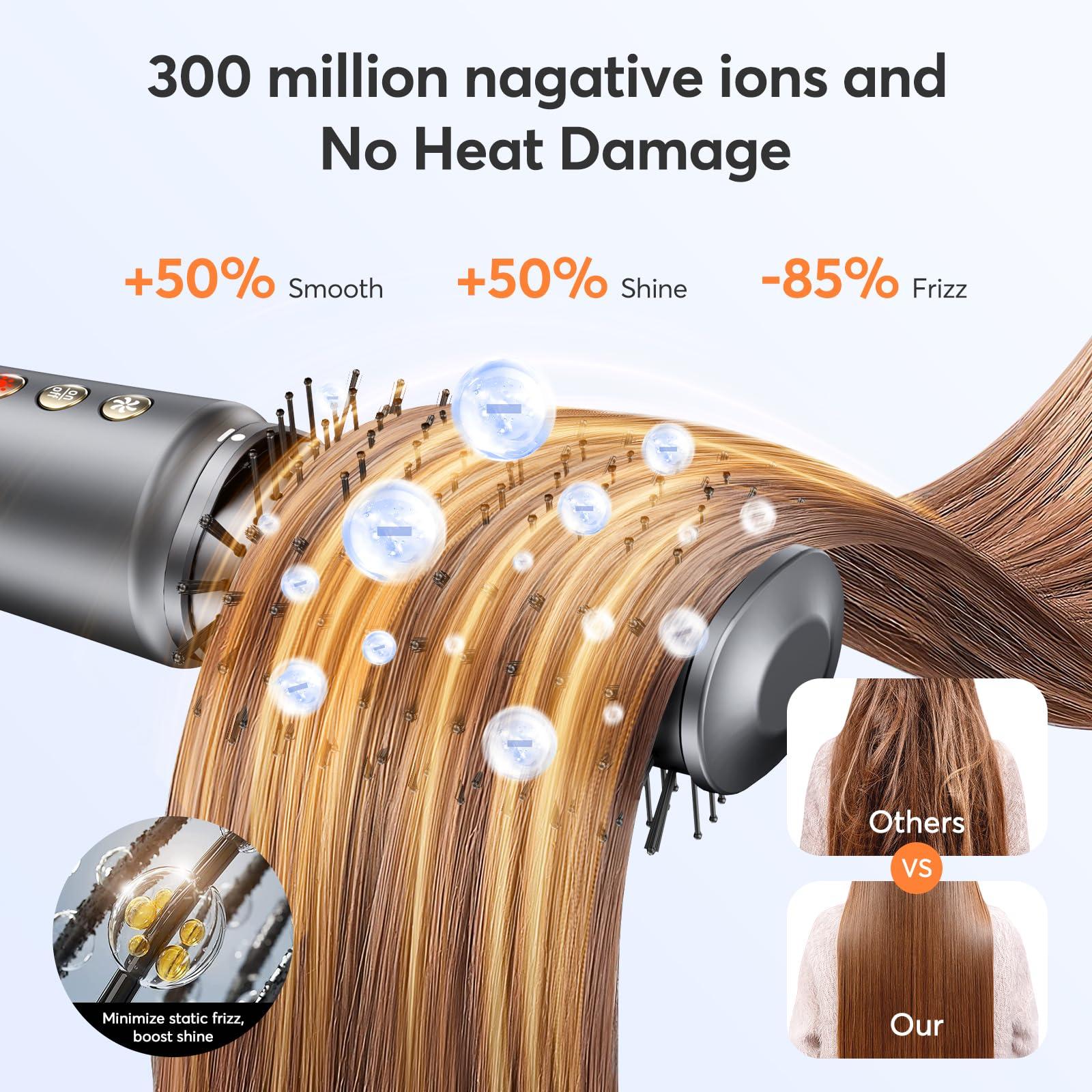 5 in 1 Hair Styler, High-Speed Professional Frizz-Free Hair Dryer Brush, No Heat Damage Air Styler Wrap Blow Dryer - Curl, Volumize, Straighten, 300 Million Ions, Multi Styler, Gift for Women - Image 6