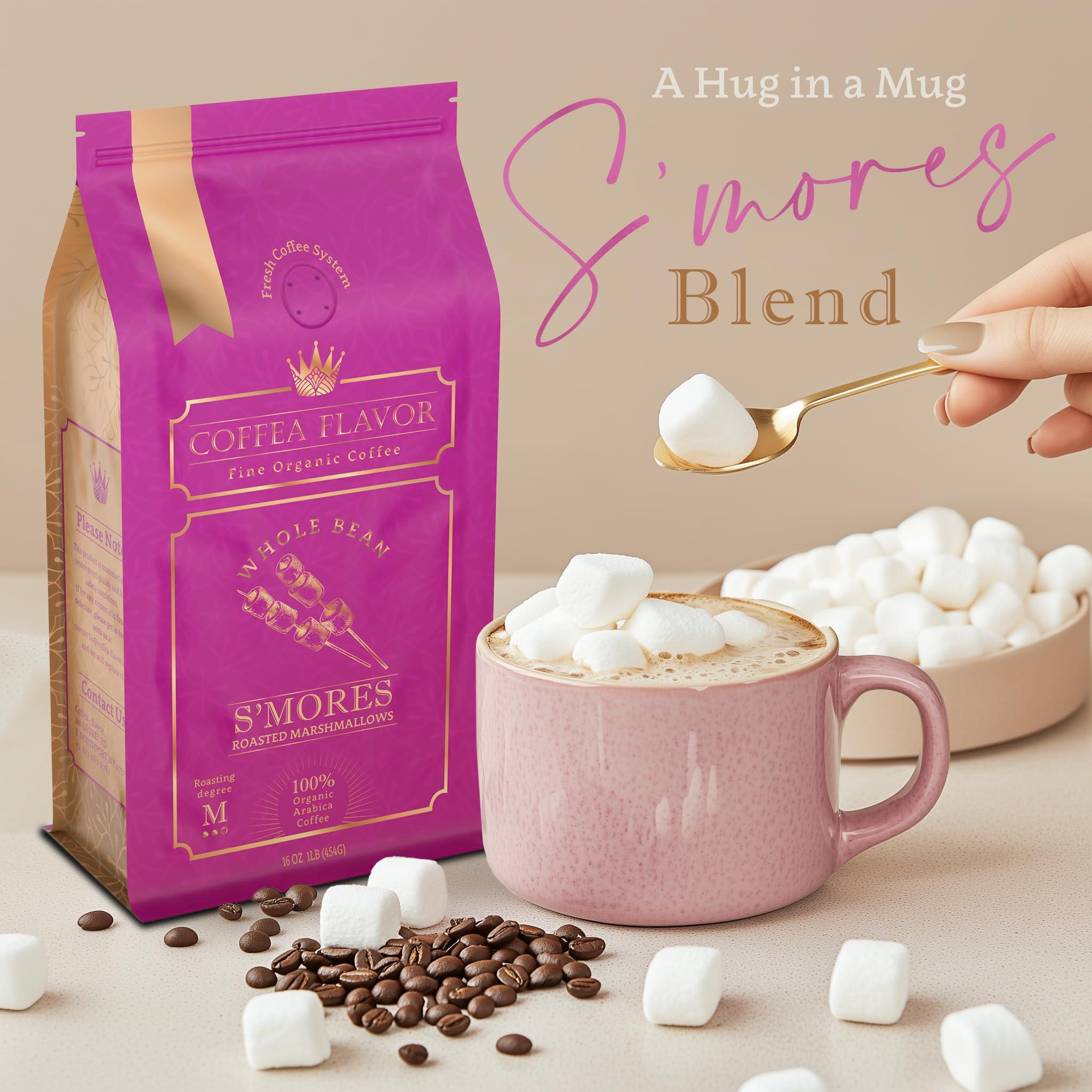 S'mores Flavored Whole Bean Coffee – 100% Arabica, Single Origin, Medium Roast, Naturally Sweetened, Rich and Creamy Flavor – Perfect for Cold Brew – by Coffea Flavor - Image 3