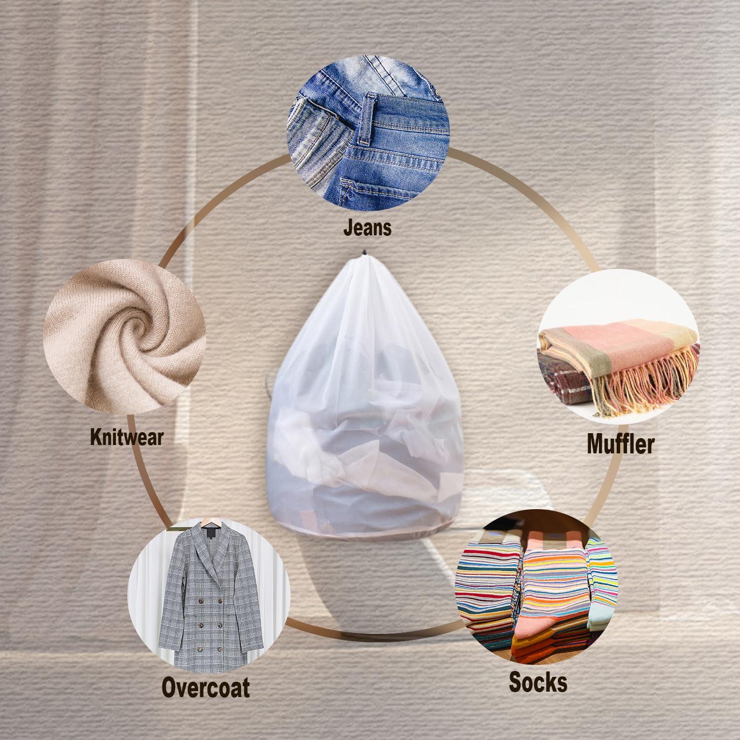 RUIQINQI Extra Large Mesh Laundry Bags Washing Bag 2Pack Delicates Bag and Zipper Laundry Bag Jumbo for Washing Machine Large Mesh Bags for Blankets, Bedding, Coats, Toys (2PCS-XXXL) - Image 3