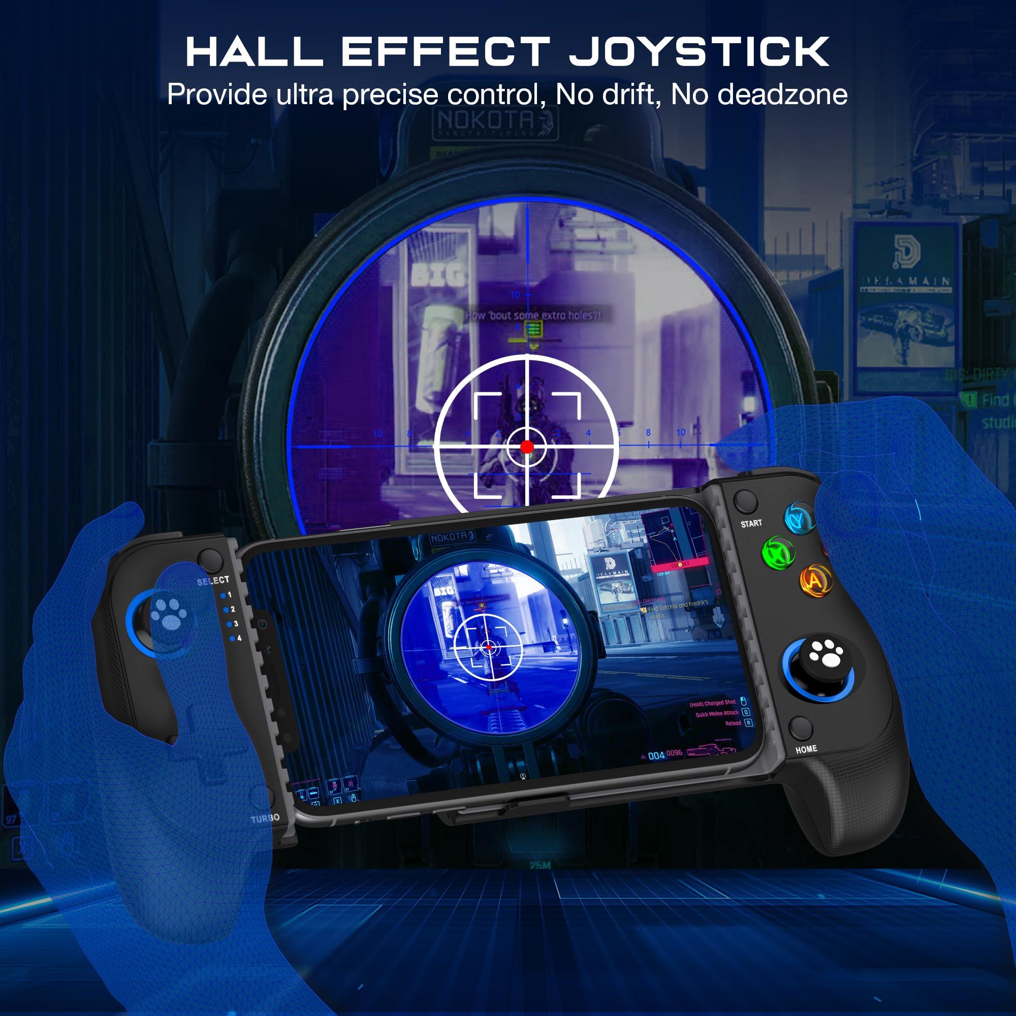 KICKDOT Wireless Phone Controller for iPhone/Android With Hall Joystick, Mobile Gaming Controller for iOS Support Xbox Game Pass, PlayStation, Steam Link, Call of Duty,Roblox, Cloud Gamepad - Image 3