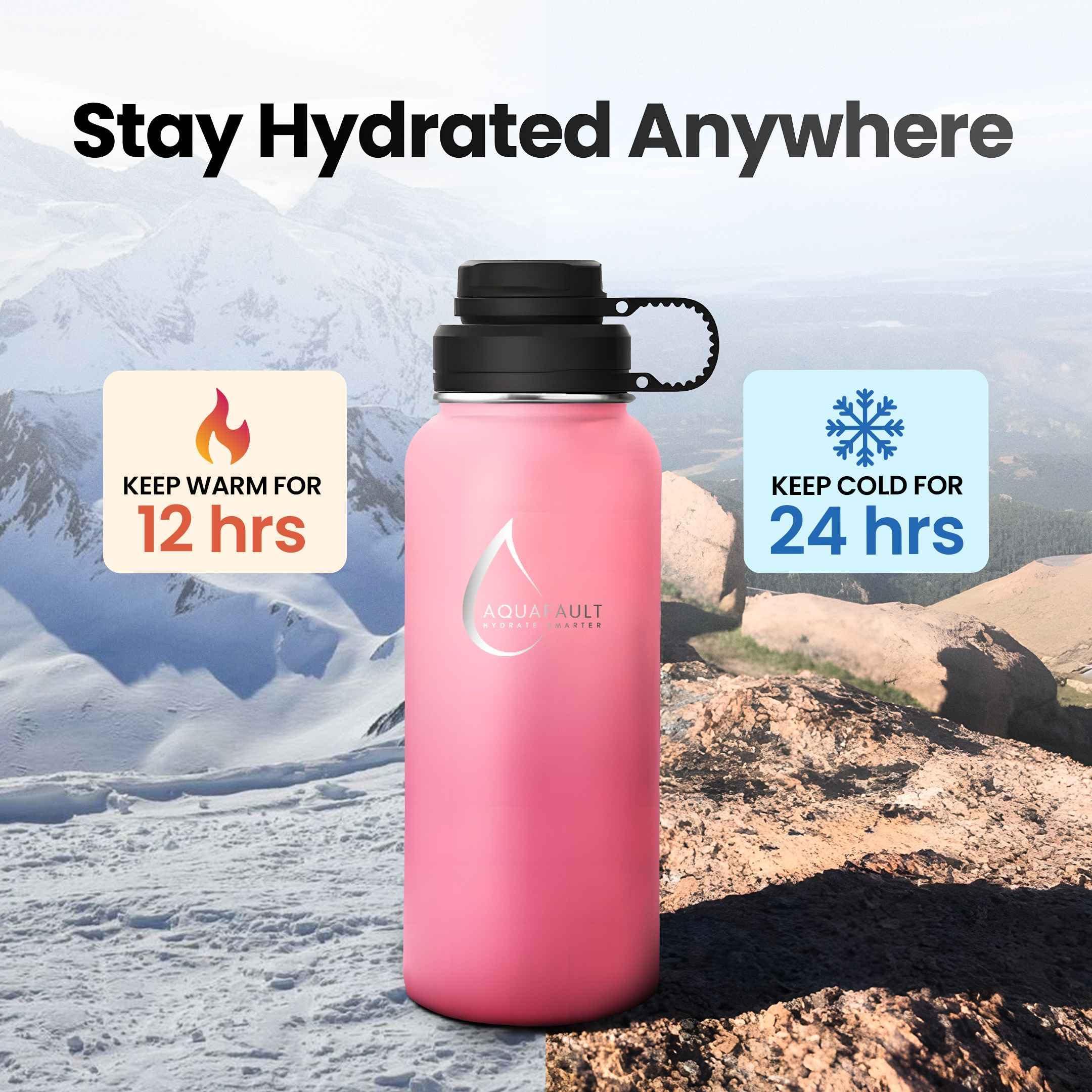 Aquafault 32oz Stainless Steel Fruit Infuser Water Bottle – BPA-Free, Leak-Proof, Easy to Clean, Reusable Sports Bottle for Gym, Travel & Outdoor Use (Black, Ocean Blue, Flamingo Pink) - Image 8