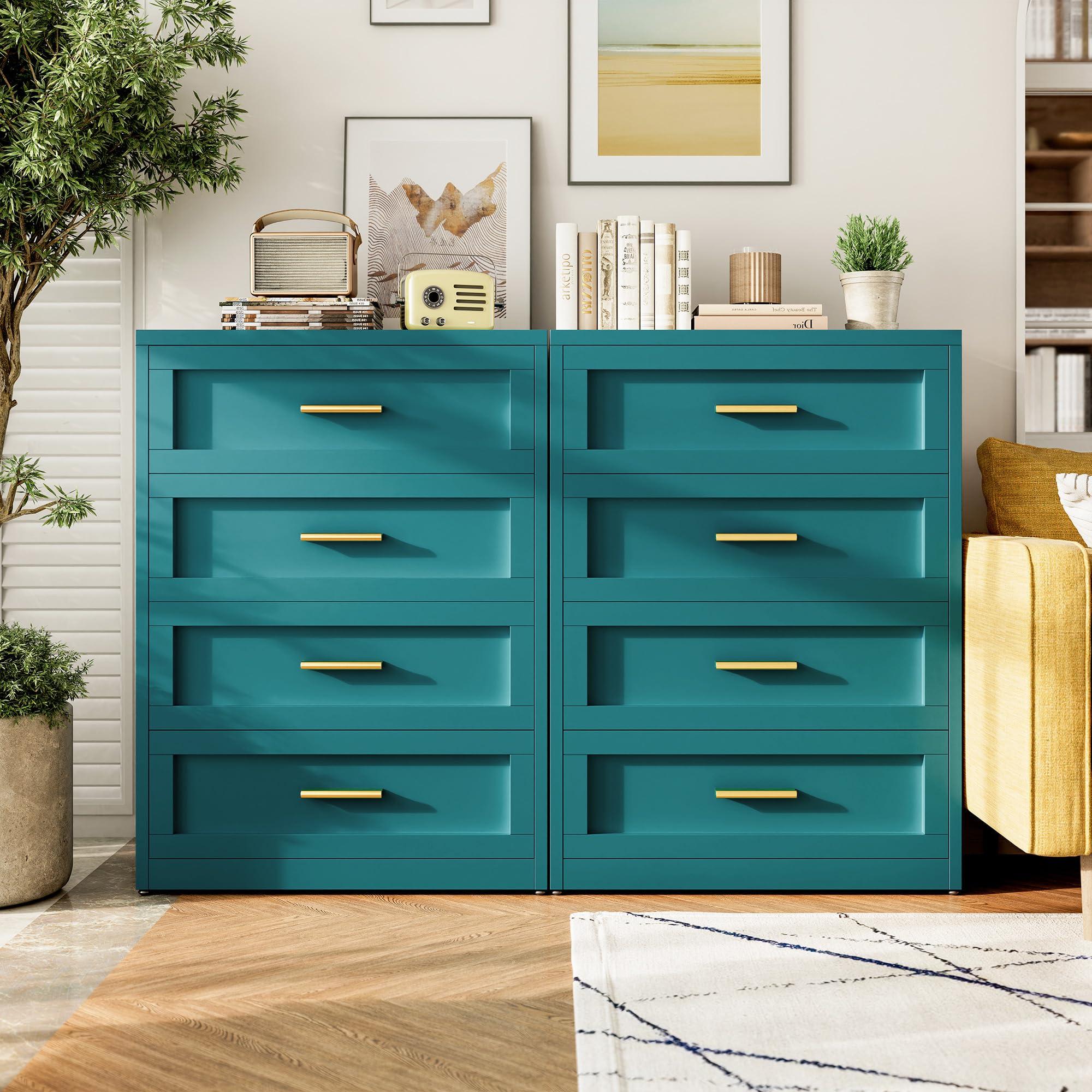 QINPTWUT Versatile 4-Drawer Dresser Cabinet - Waterproof, Rust-Proof, Easy Assembly for Bedroom, Office, Living Room, Entryway Furniture - Image 4