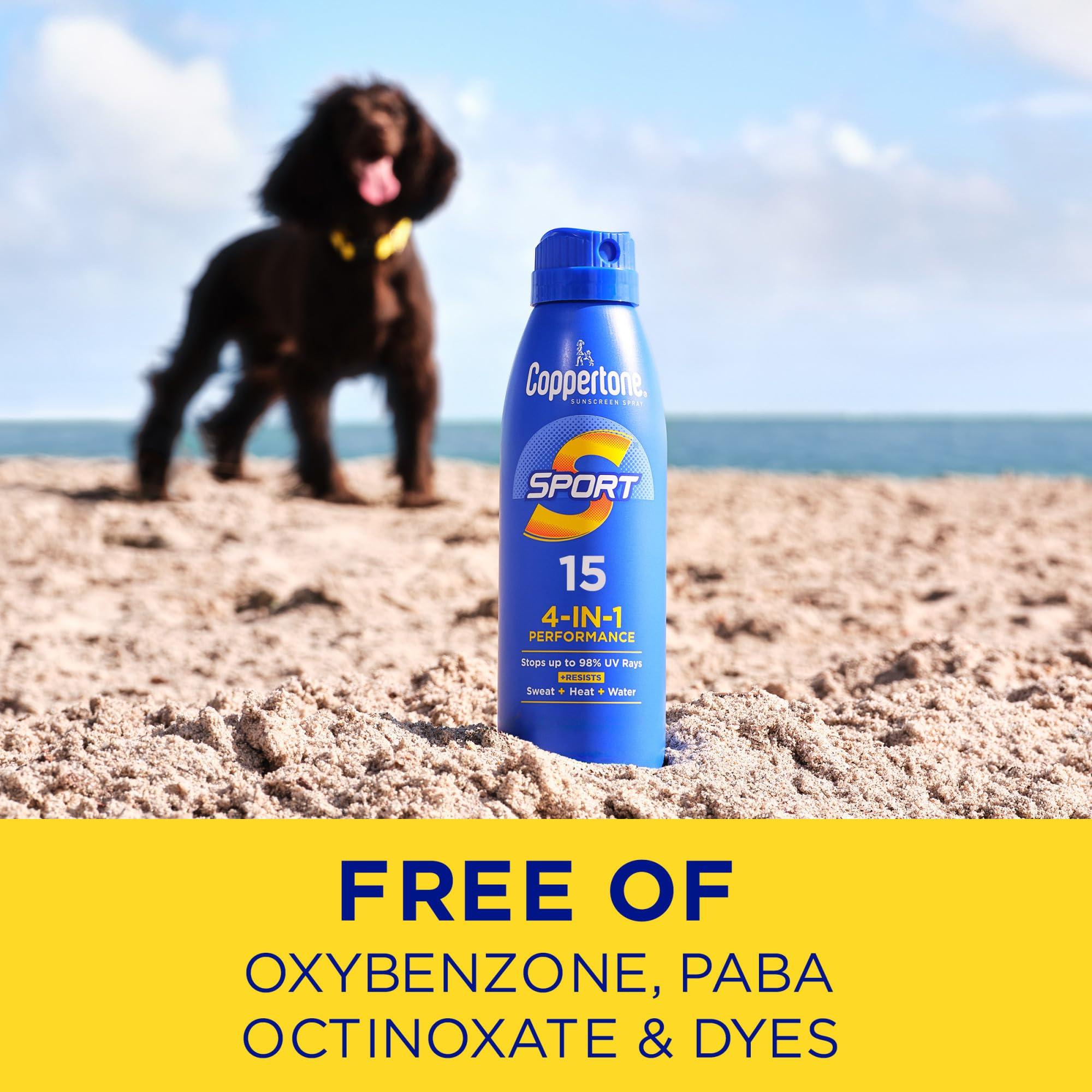 Coppertone Sport Sunscreen Spray, Broad Spectrum SPF 15 Water Resistant Spray Sunscreen, 5.5 Oz, Pack of 3 - Image 7