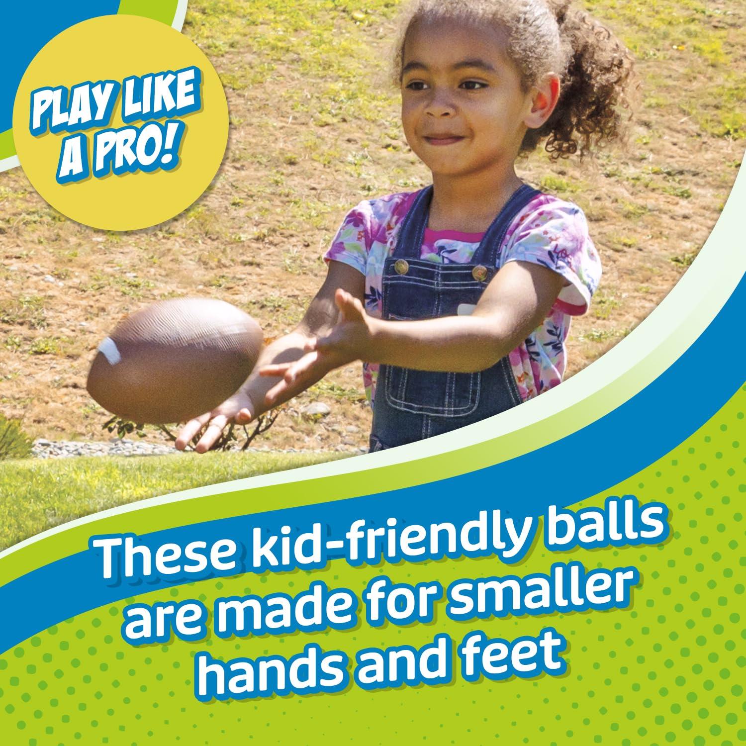 Toysmith Get Outside GO! Pro-Ball Set, Pack of 3 (5-inch soccer ball,6.5-inch football and 5-inch basketball) (2709) - Image 3