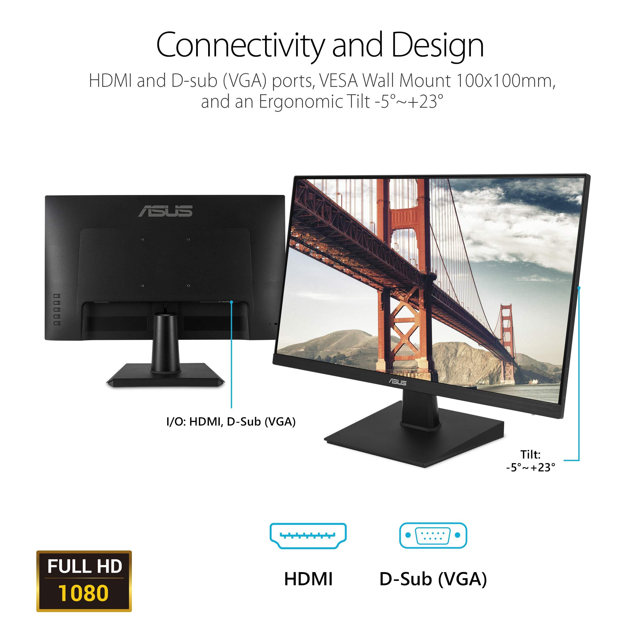 ASUS VA27EHE 27” Eye Care Monitor Full HD (1920 x 1080) IPS 75Hz Adaptive-Sync HDMI D-Sub Frameless,Black - Image 7