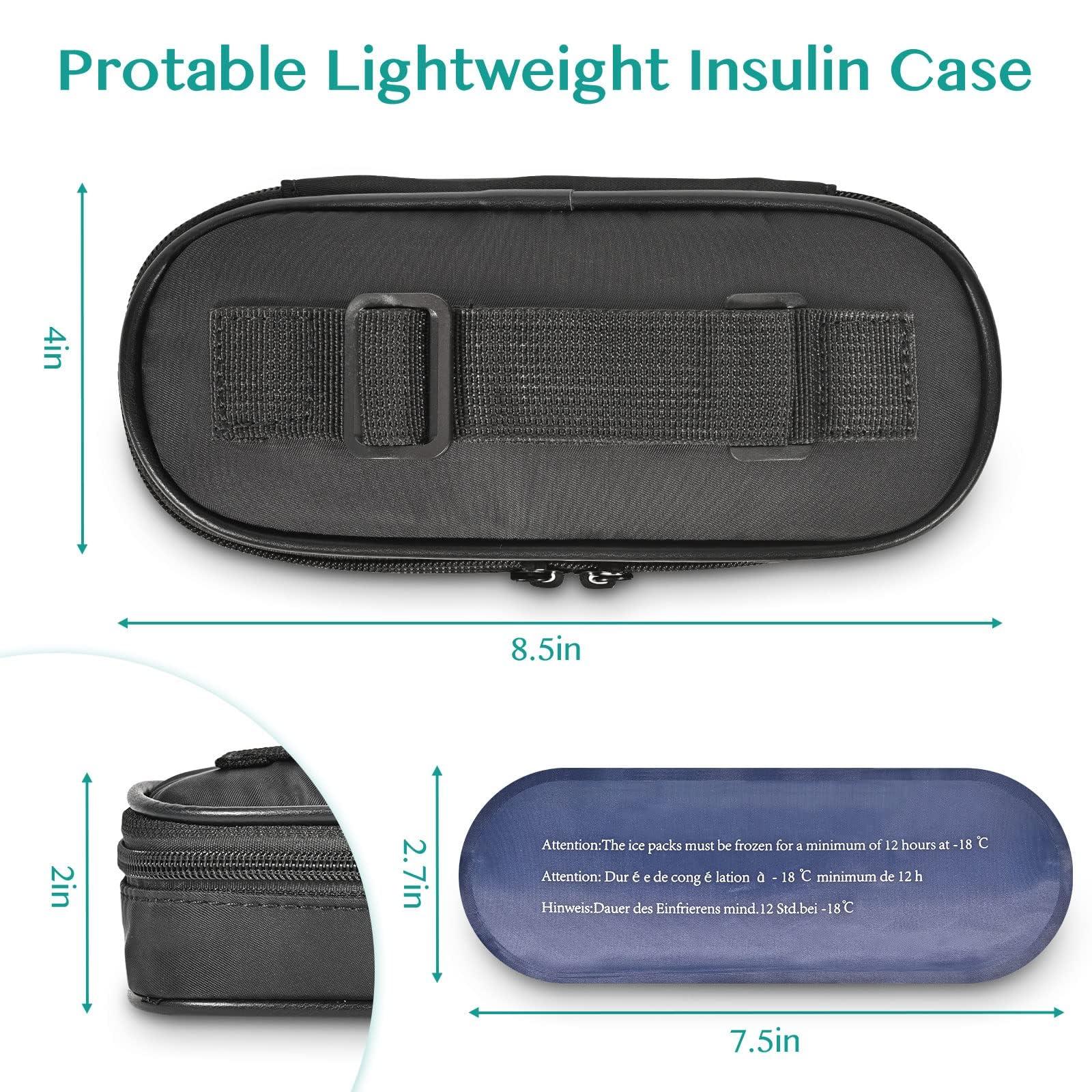 Olaismln Insulin Cooler Travel Case, Diabetic Travel Bag for Insulin Pens, Small Insulated Medicine Carrying Case with 2 TSA Approved Ice Packs - Image 2