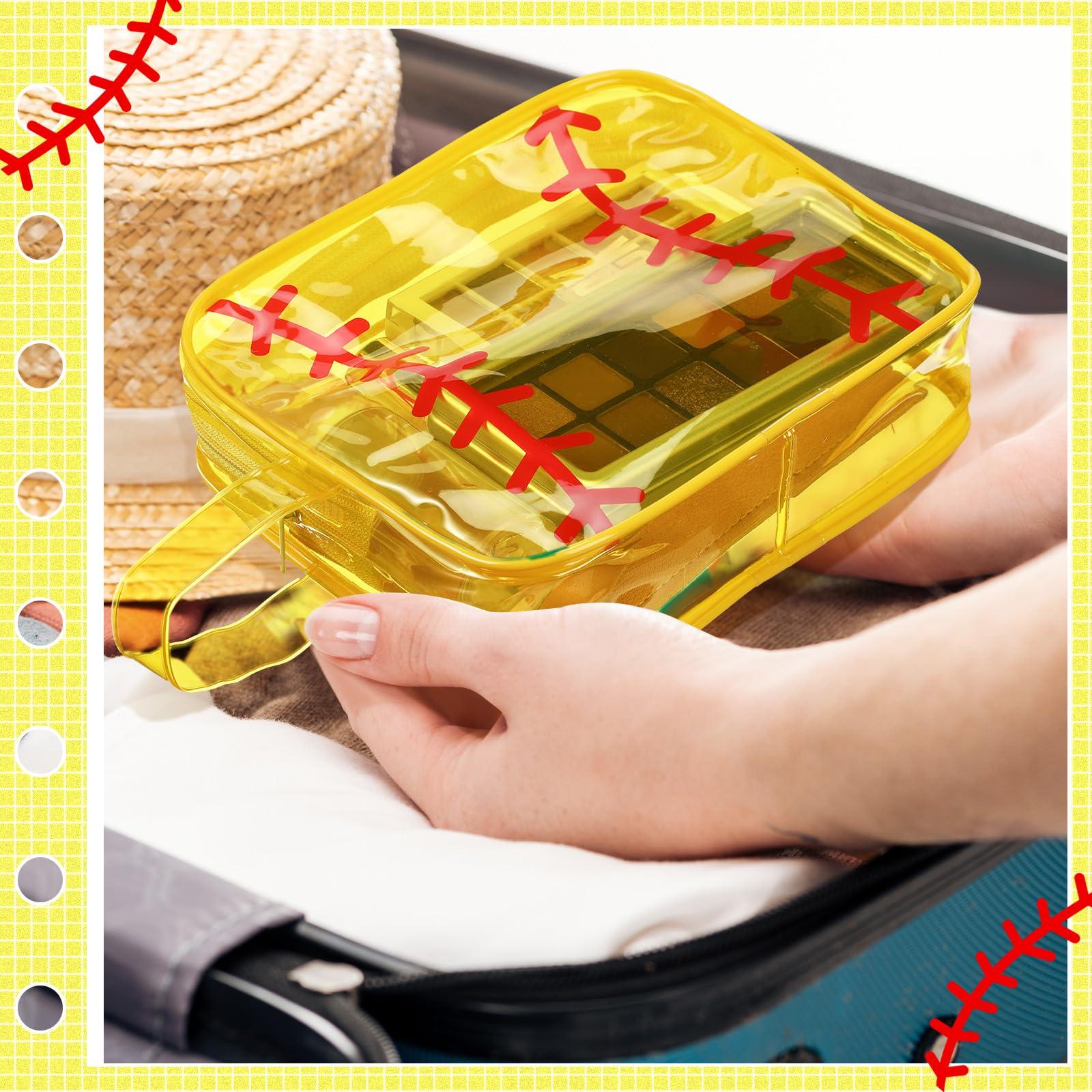 Reginary 12 Pcs Softball Cosmetic Bag Gifts Accessories for Makeup Bags Softball Clear PVC Cheer Case Toiletry Zipper Pouch Waterproof Travel Toiletry Handbag Purses Organizer for Women Valentine Gift - Image 6