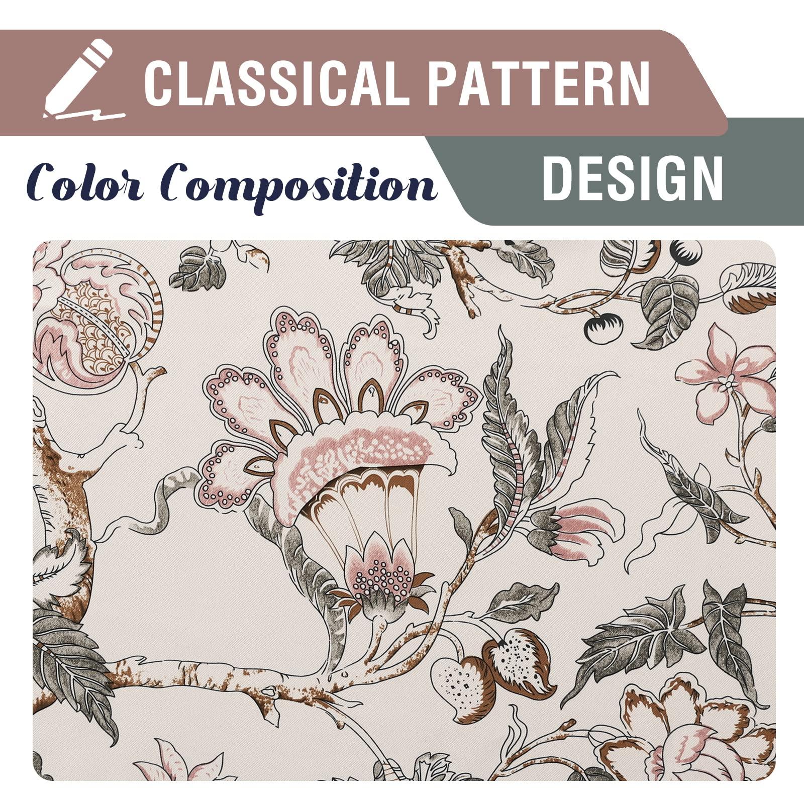 H.VERSAILTEX Blackout Curtains 84 Inch Length 2 Panels Set Floral Print Curtain Drapes for Living Room Thermal Insulated Grommet Window Curtains for Bedroom - Traditional Floral in Sage and Brown - Image 4