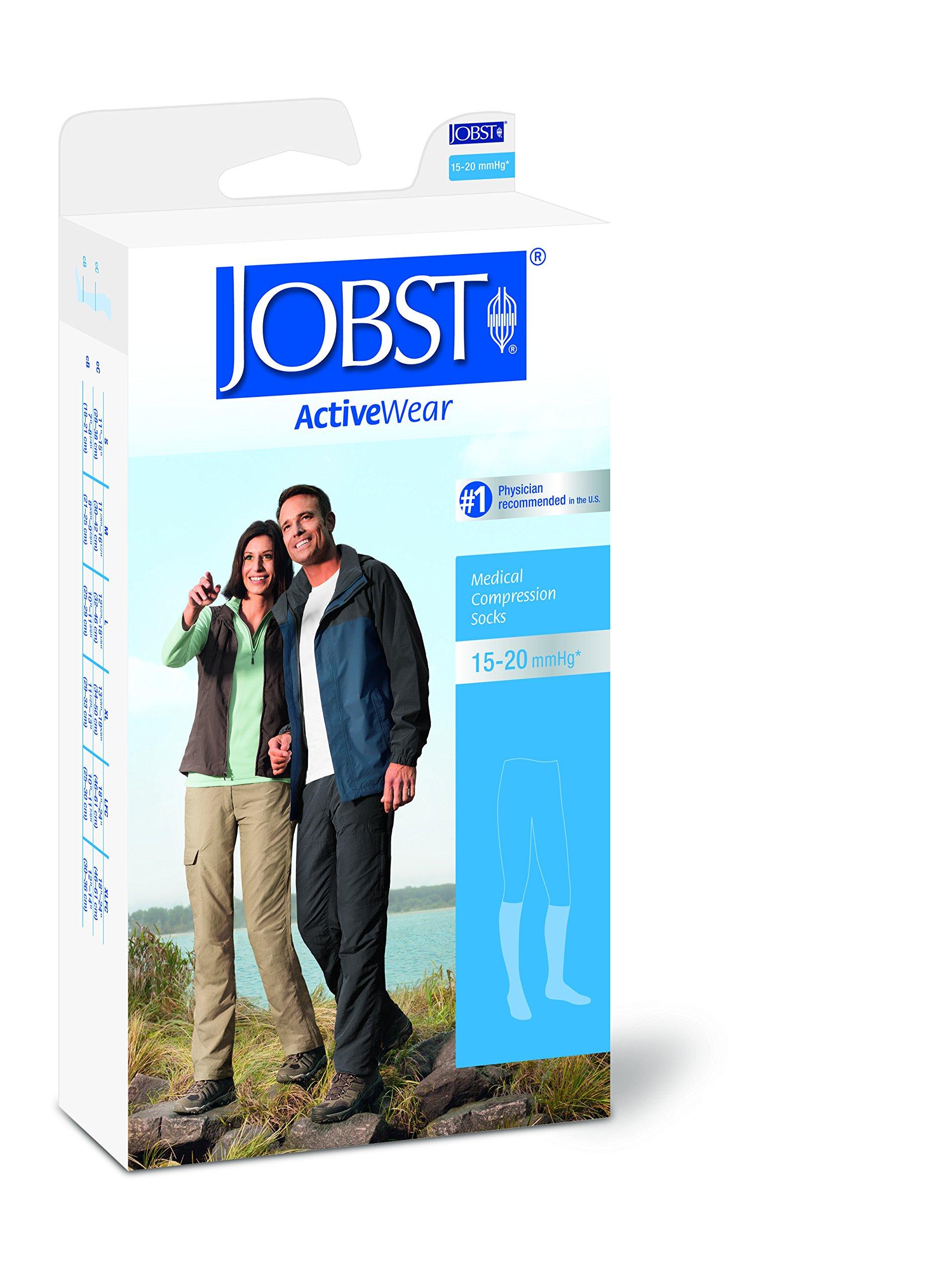 JOBST Activewear Compression Socks, 15-20 mmHg, Knee High, Large, White - Image 5