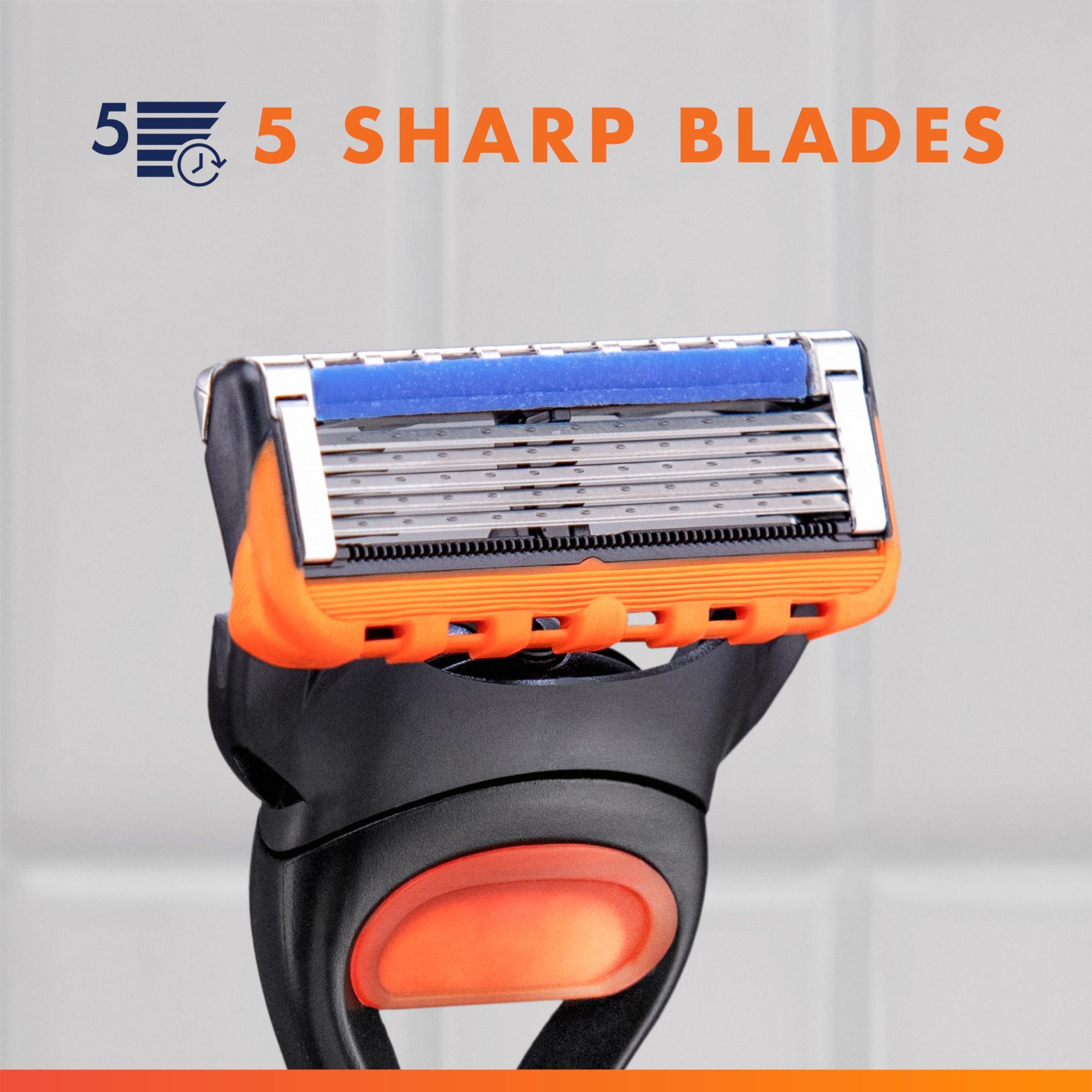 Gillette Fusion5 Razors for Men, 1 Razor, 4 Blade Refills, Lubrastrip for a More Comfortable Shave - Image 4