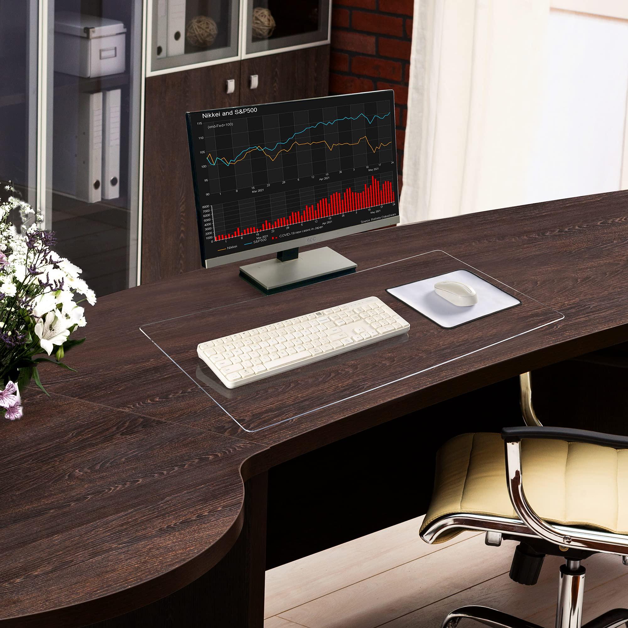 Awnour Clear Desk Mat on top of desks - 32 x 16 inches - Clear Transparent Plastic Desk Protector - Desk Writing Mat for Office and Home - Image 7