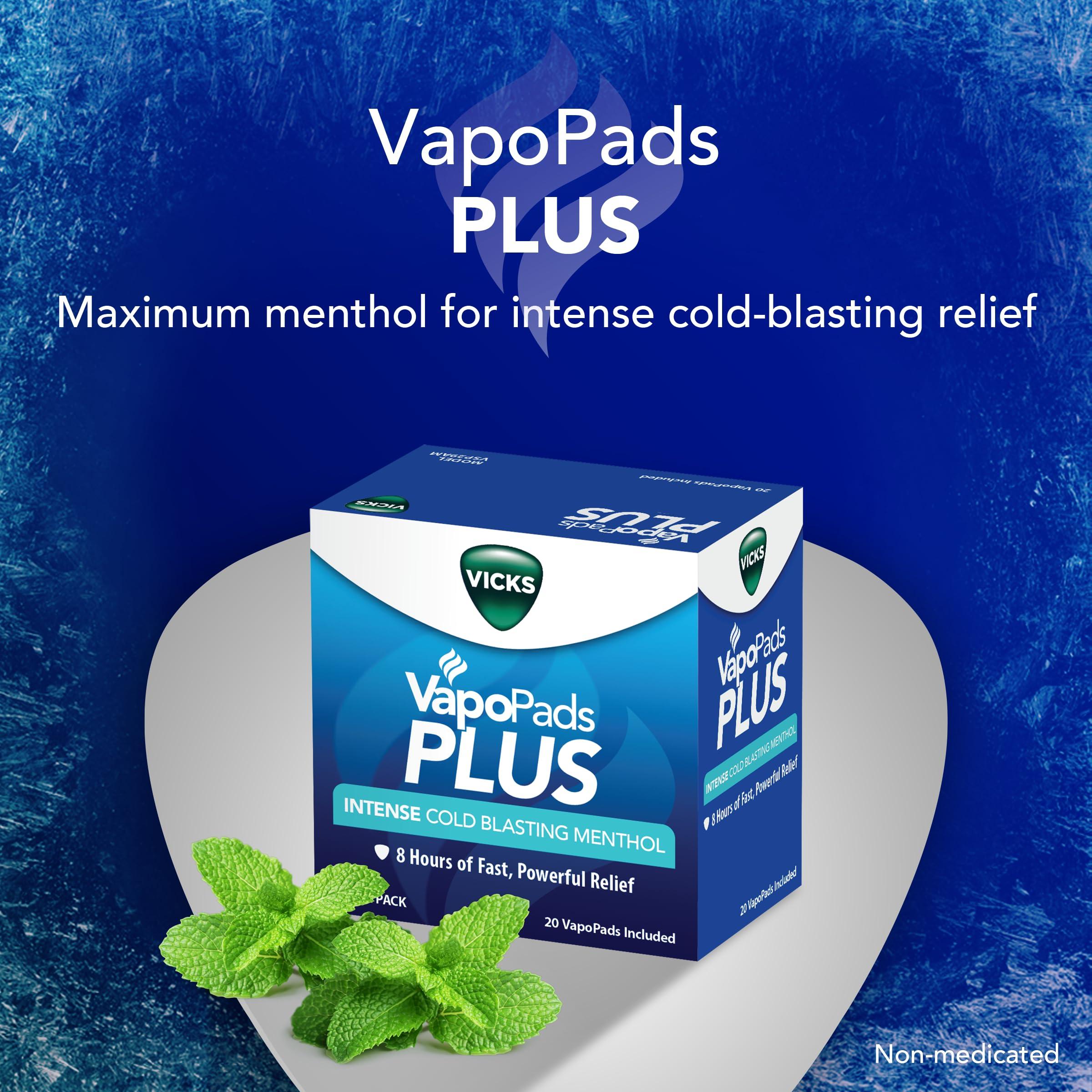 Vicks VapoPads Plus with Intense Cold Blasting Menthol - Vapor Pads Refill for Vicks Humidifiers and Steam Inhalers, Scent Pads for Congestion Relief, FSA/HSA Eligible, 20-Pack, Box Color May Vary - Image 2