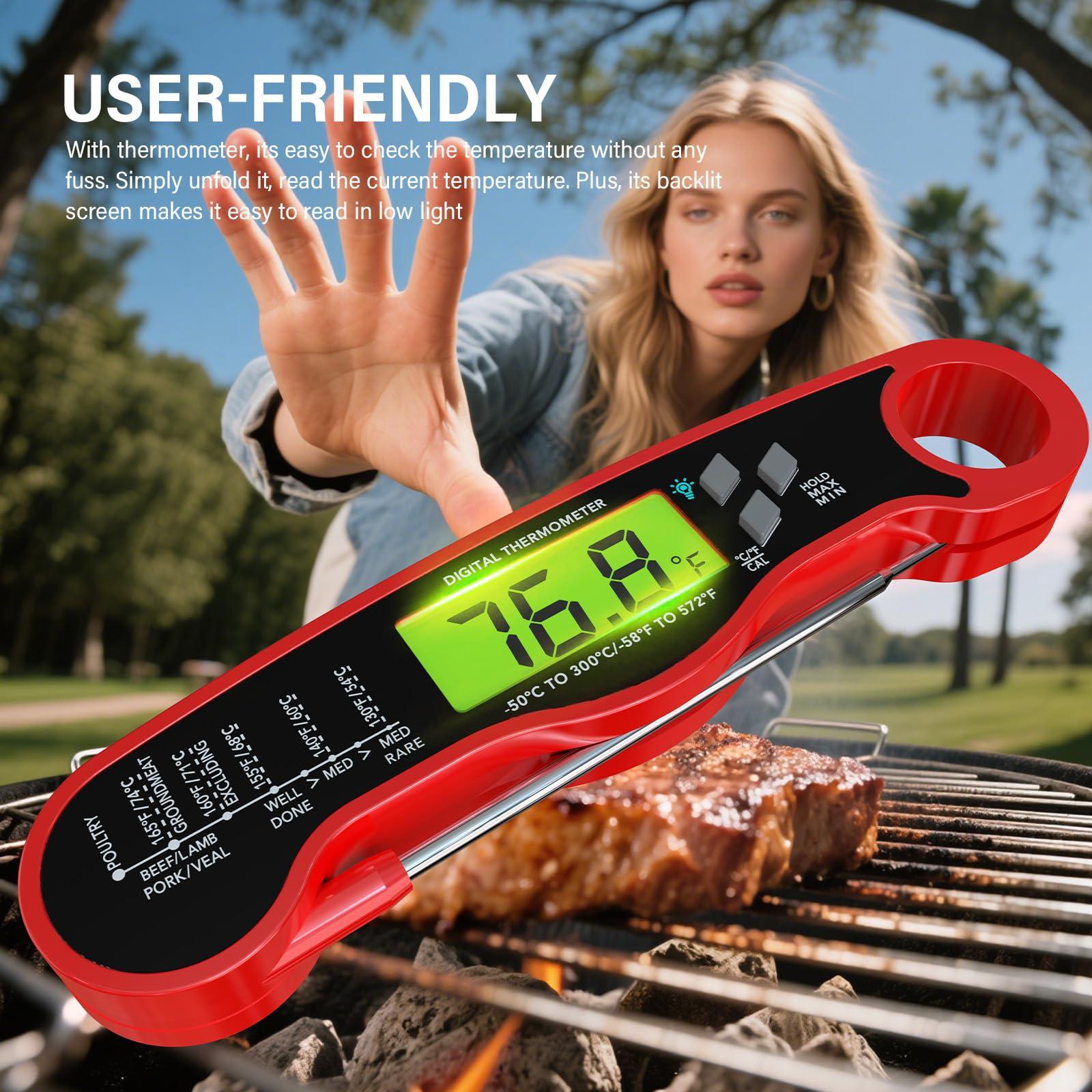 AWLKIM® Digital Meat Thermometer for Cooking, Instant Read Food Thermometer with Backlight & Hold Function - Kitchen Appliances Essentials for BBQ, Stocking Stuffers Gifts for Men Him Dad Birthday - Image 5