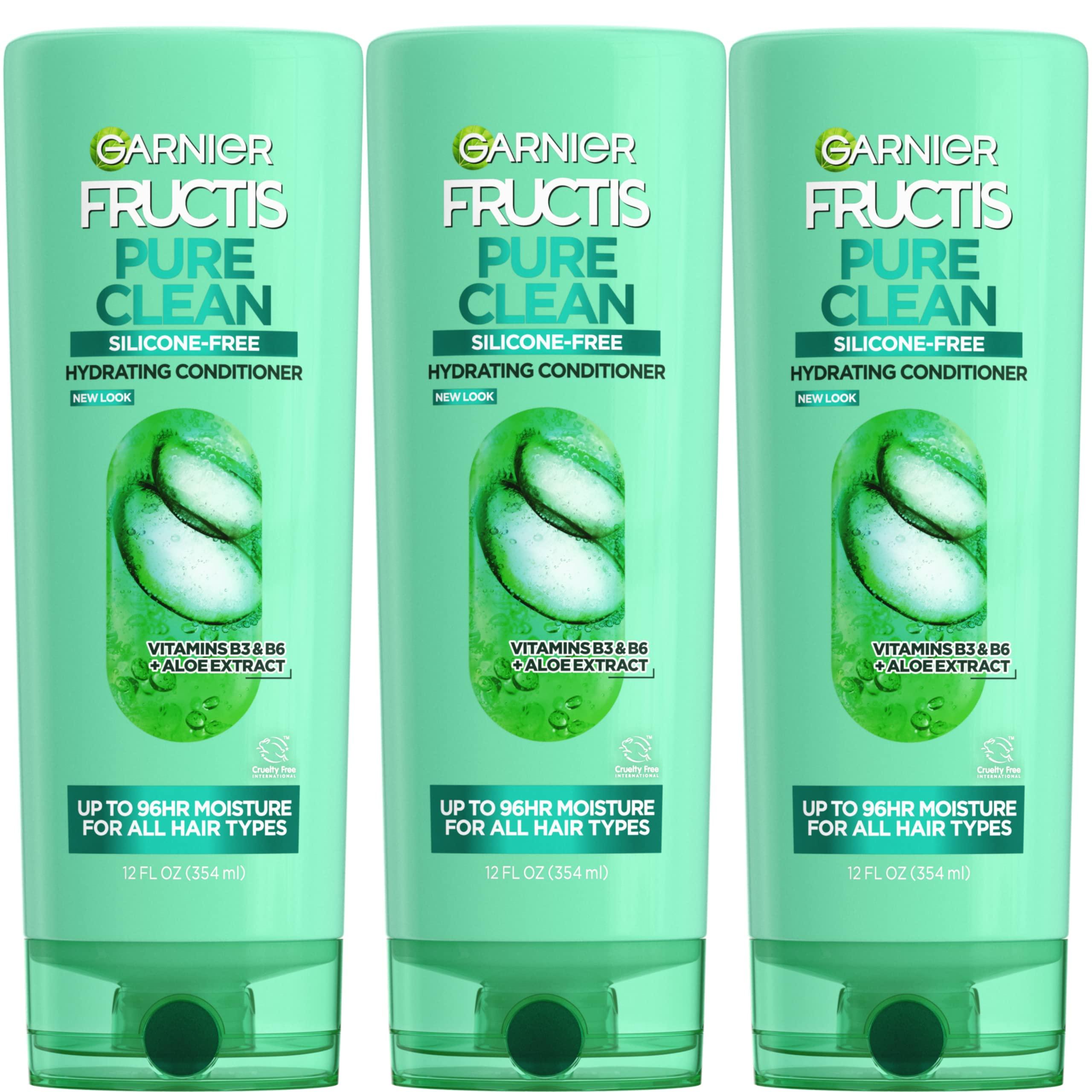 Garnier Fructis Pure Clean Hydrating Conditioner, 12 Fl Oz, 3 Count (Packaging May Vary) - Image 1