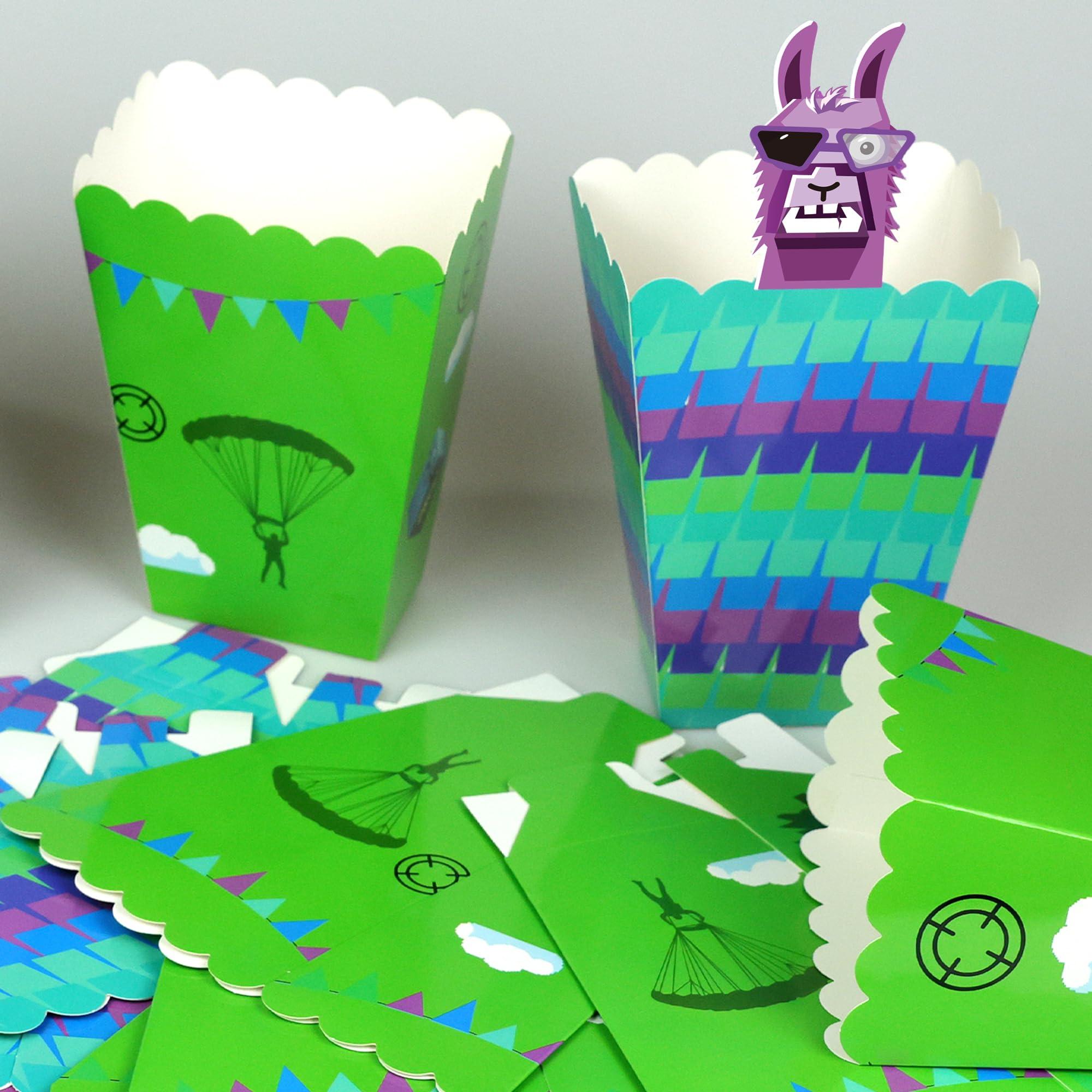20Pcs Video Game Llama Popcorn Boxes, Battle Gamers Birthday Party Decorations Supplies Favors for Snack Treat Bags Goodie Candy Cookie Boxes - Image 4