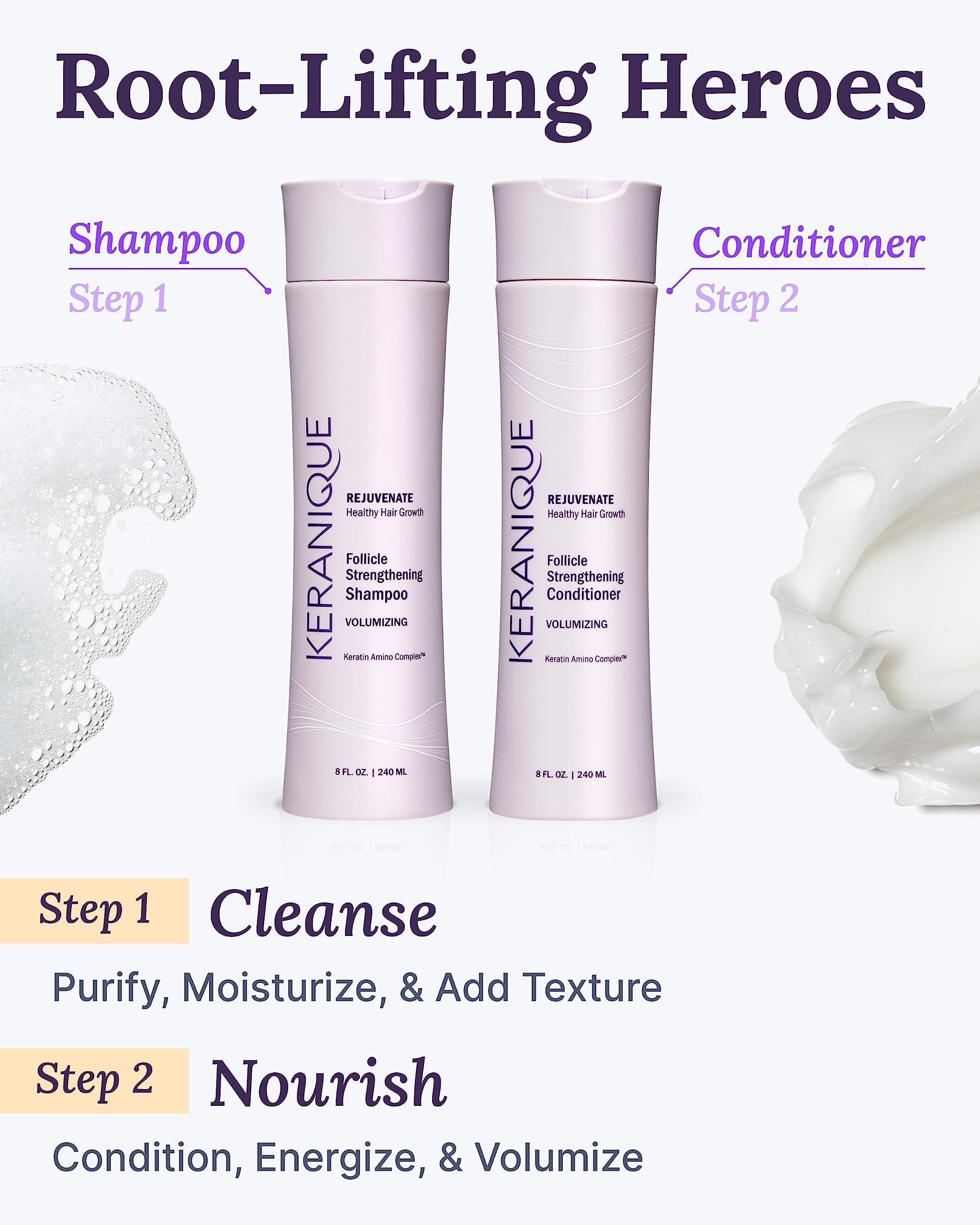 Keranique Volumizing Shampoo and Conditioner Set for Hair Repair and Growth with Biotin and Keratin for Women, Thinning Hair Formula, 8 Fl Oz Each - Image 6