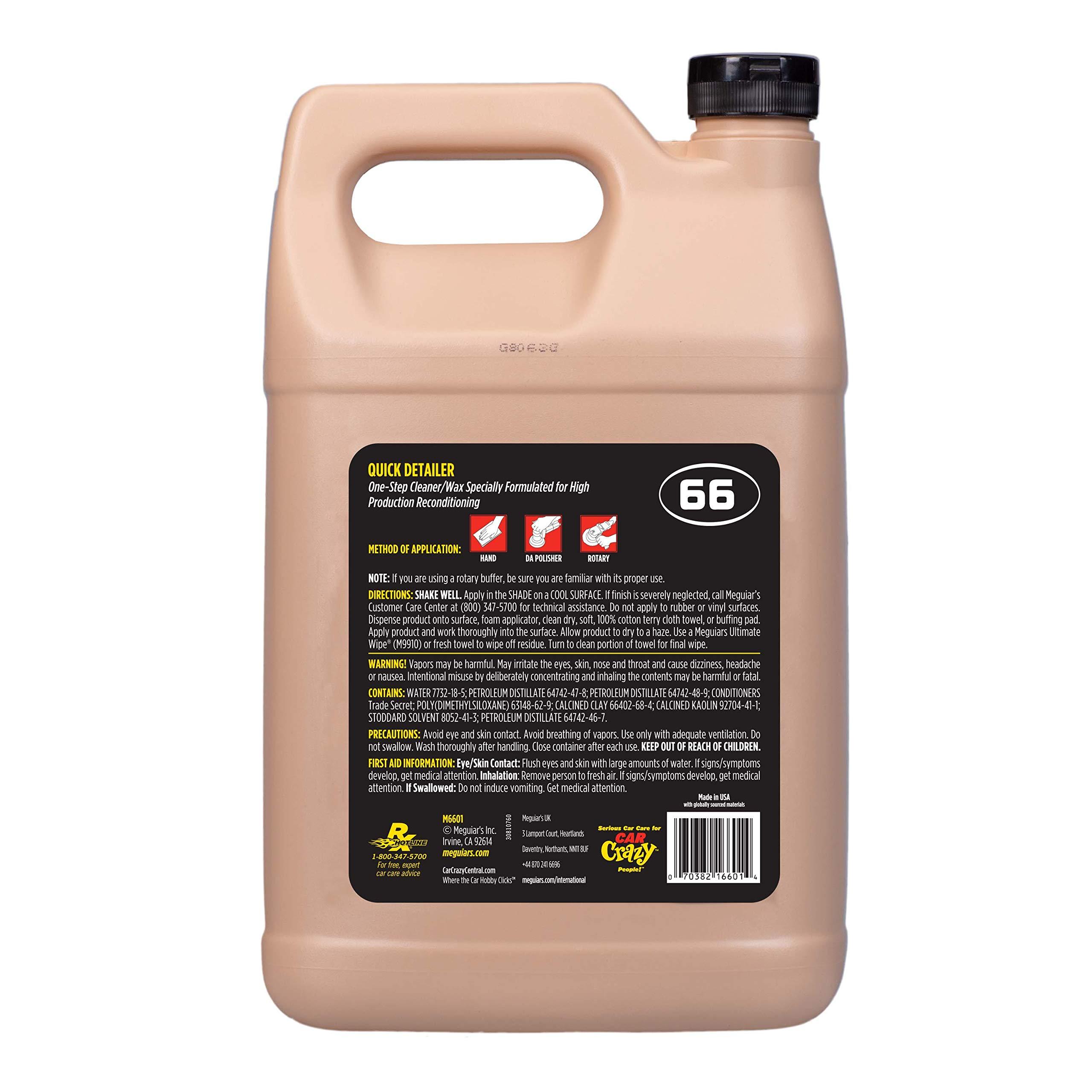 Meguiar's Professional Quik Detailer M6601 - Pro All in One that Removes Paint Defects, Adds Shine, and Protects Paint in One Step, 128 Oz, 1 Gal - Image 3
