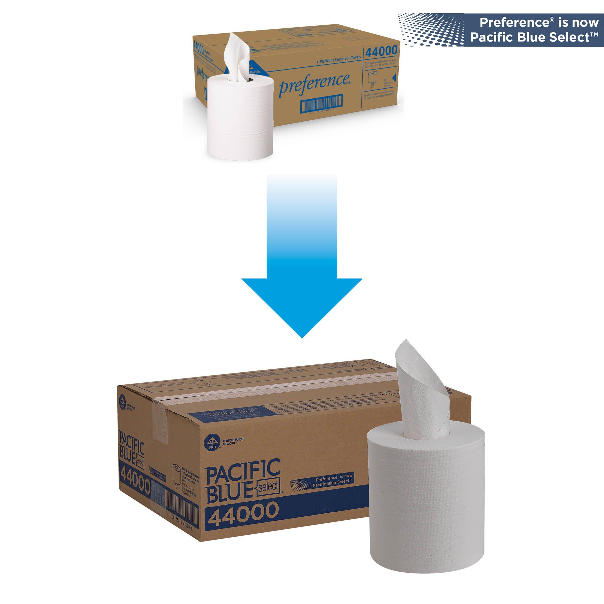 Pacific Blue Select Centerpull 2-Ply Paper Towels (previously branded Preference) by GP PRO (Georgia-Pacific), White, 44000, 520 Sheets Per Roll, 6 Rolls Per Case - Image 2