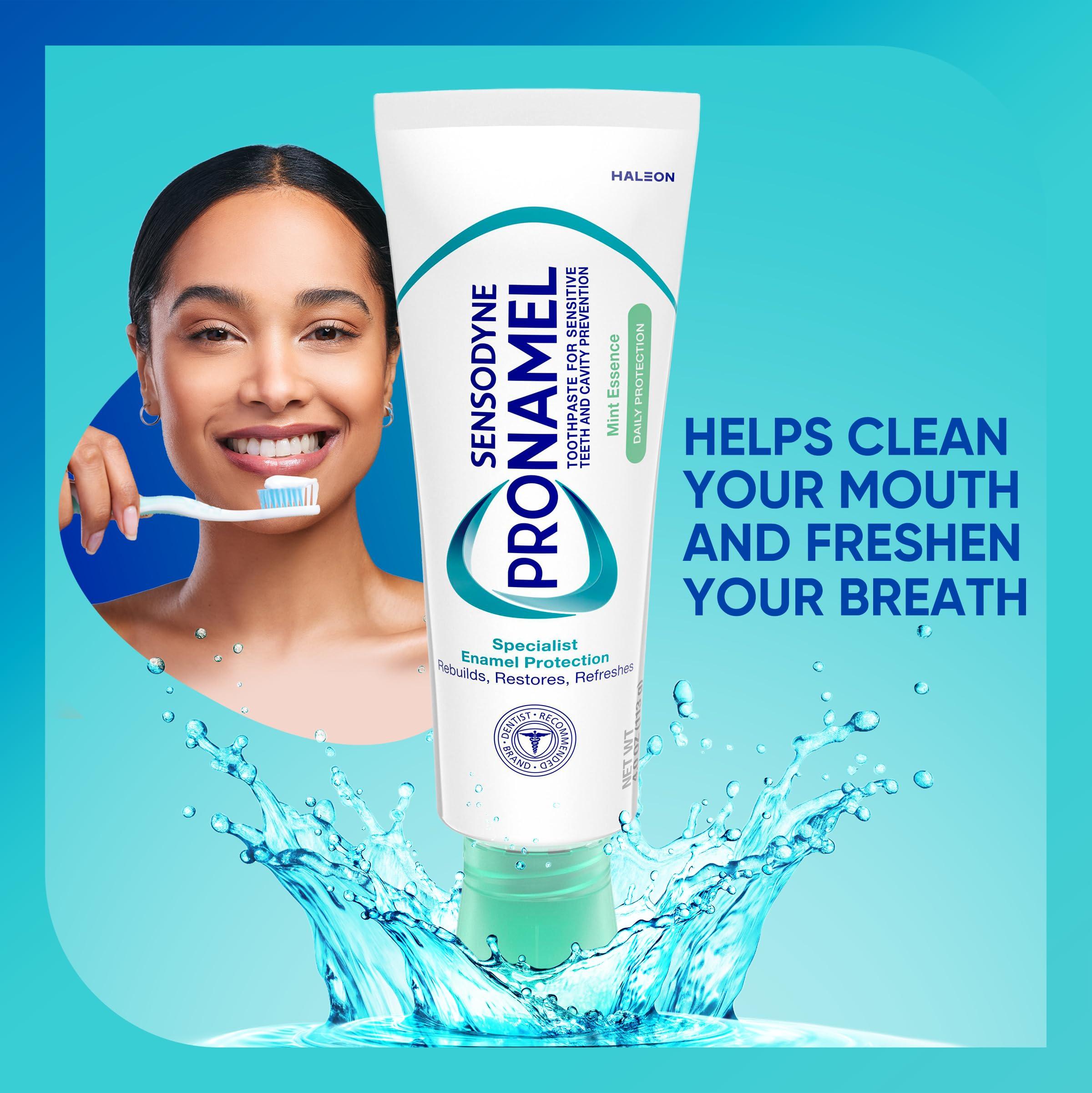 Sensodyne Pronamel Daily Protection Enamel Toothpaste for Sensitive Teeth, Mint Essence - 4 oz (Pack of 3) - Image 4