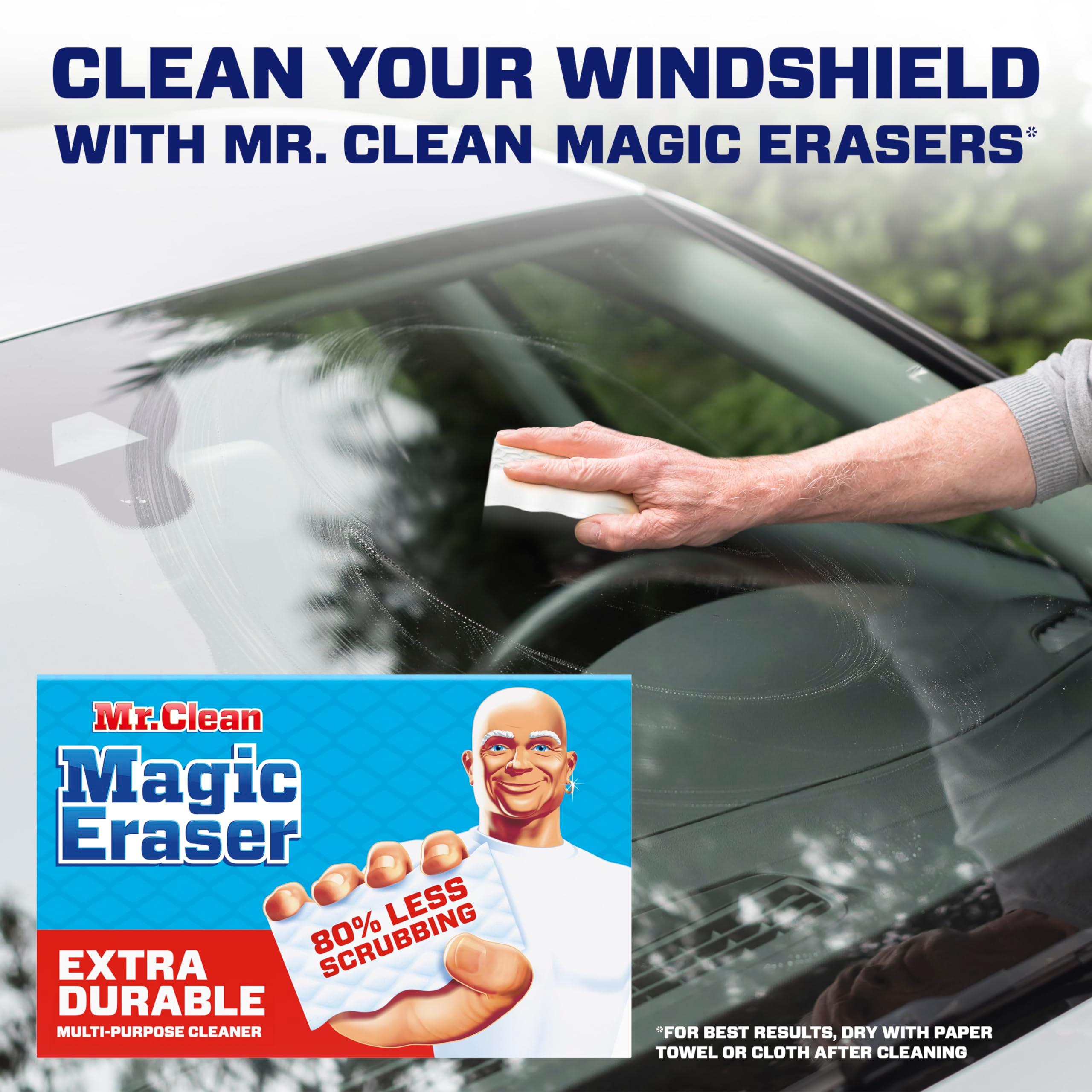 Mr. Clean Magic Eraser, Extra Durable, Multi Purpose Cleaner, Shoe, Bathroom, Shower, and Car Window and Windshield Cleaner, Cleaning Pads, 10 Count - Image 4