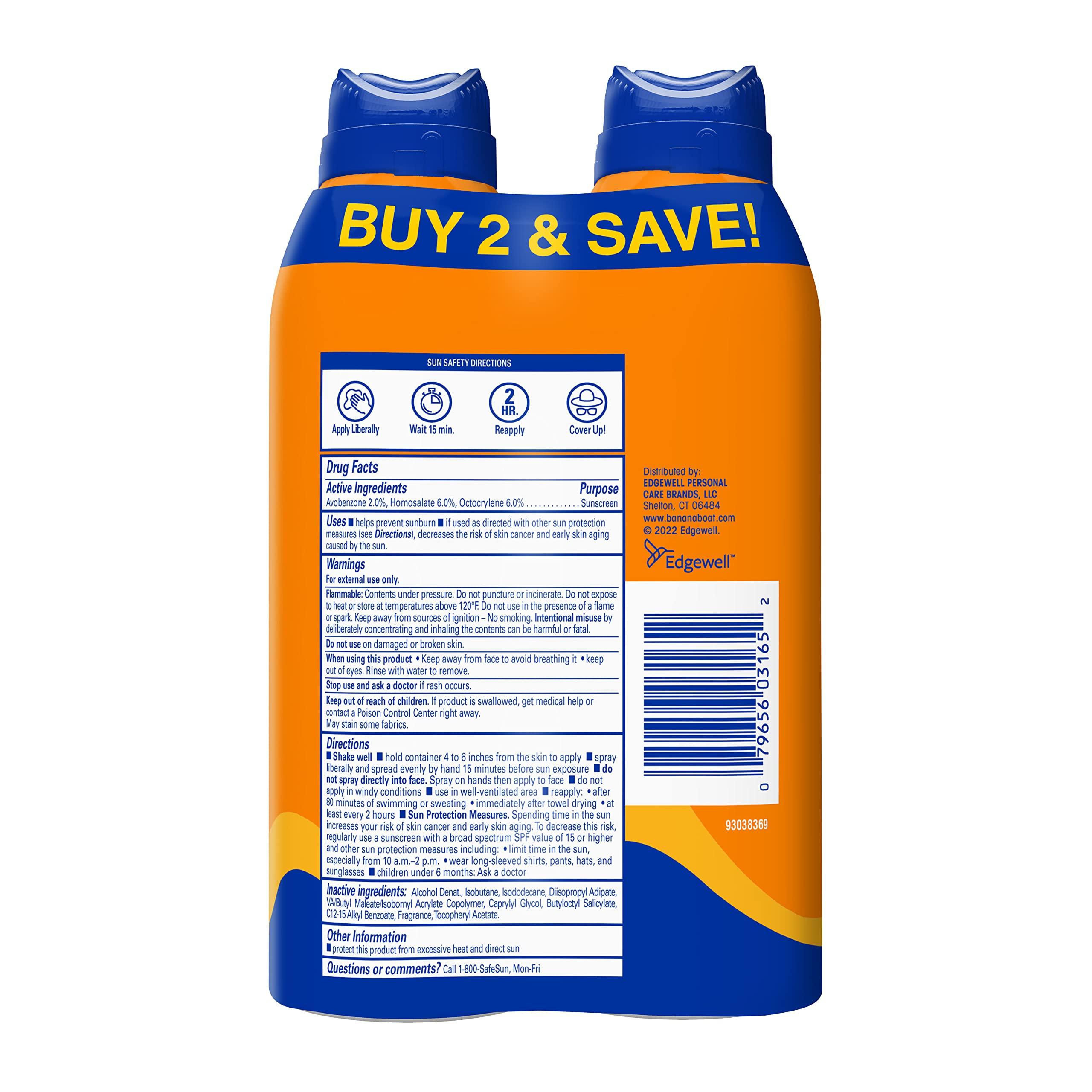 Banana Boat Sport Ultra SPF 30 Sunscreen Spray Twin Pack | Banana Boat Sunscreen Spray SPF 30, Spray On Sunscreen, Water Resistant Sunscreen, Oxybenzone Free Sunscreen Pack, 6oz each - Image 12