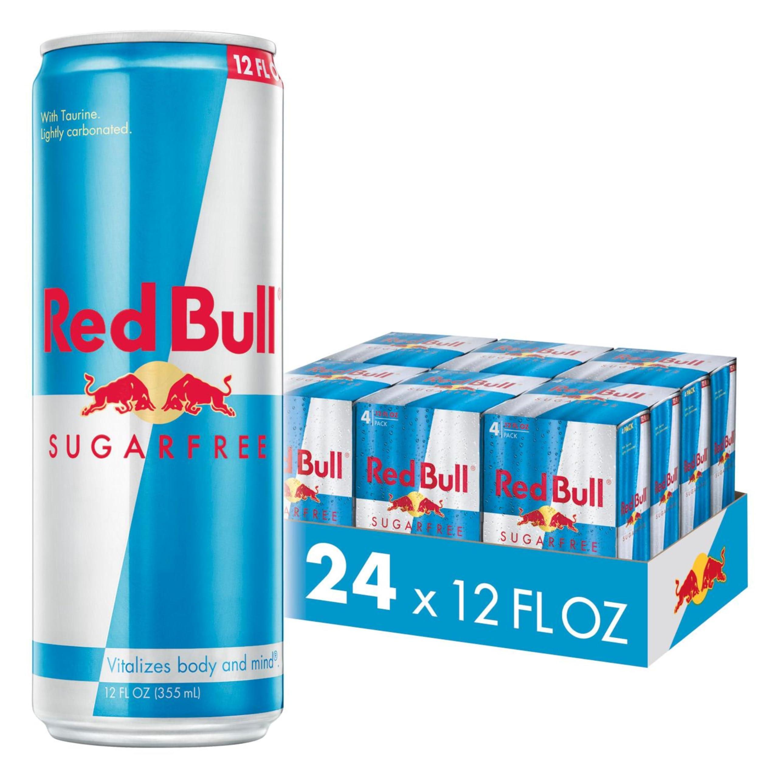 Red Bull Sugar Free Energy Drink with 114mg Caffeine plus Taurine & B Vitamins, 12 Fl Oz, 6 Packs of 4 Cans (Pack of 24)