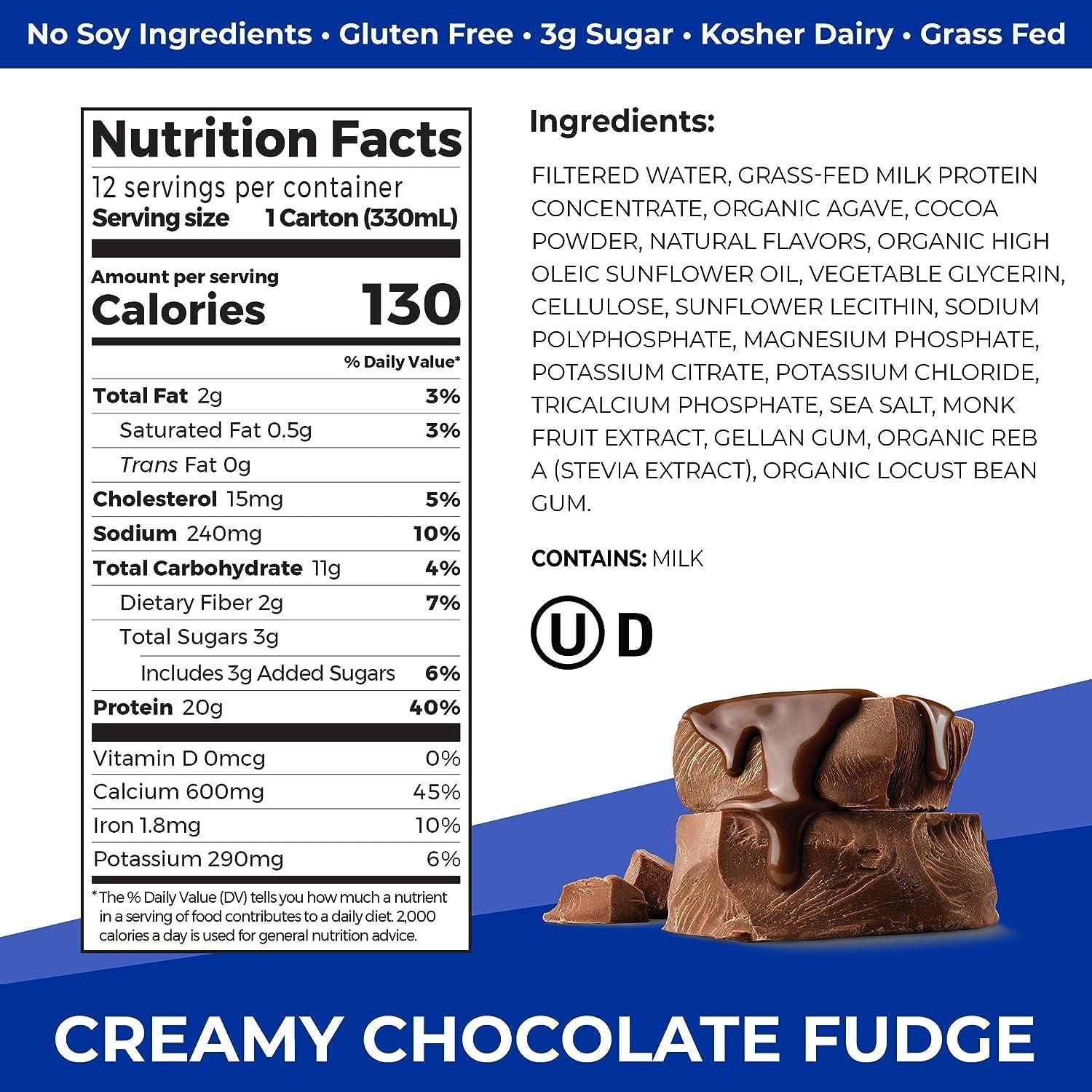 Orgain Clean Protein Shake, Grass Fed Dairy, Creamy Chocolate Fudge - 20g Whey High Protein, Kosher, Ready to Drink, Low Net Carbs, Gluten Free, No Soy Ingredients, 11 Fl Oz (Pack of 12) - Image 2