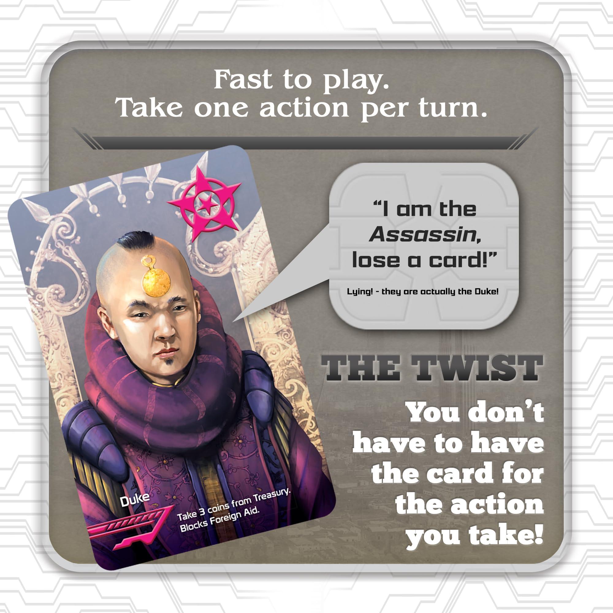 Coup - The Fast, Fun Bluffing Party Game for 2-6 Players. Perfect for Family Game Night with your Teens or Friends. Can you get away with your bluff? Over 1 Million copies sold! - Image 5