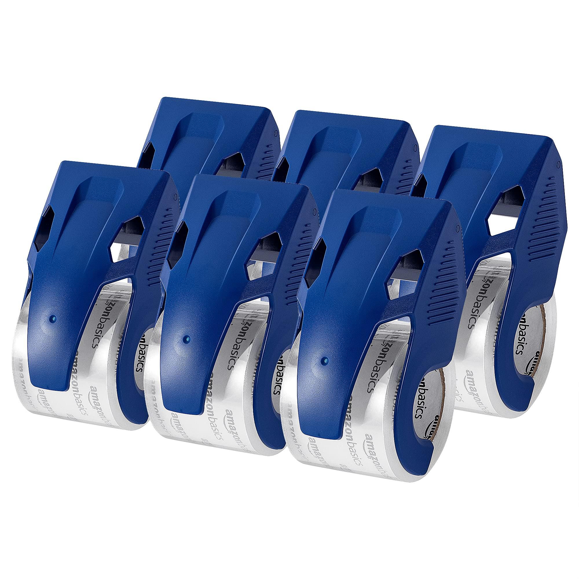 Amazon Basics Heavy Duty Packaging Tape With Dispenser, for Shipping and Moving Boxes, 1.88" x 22.2 yds, 4.6 x 2.2 x 2.6 inches, Clear, 6 Count (Pack of 1)