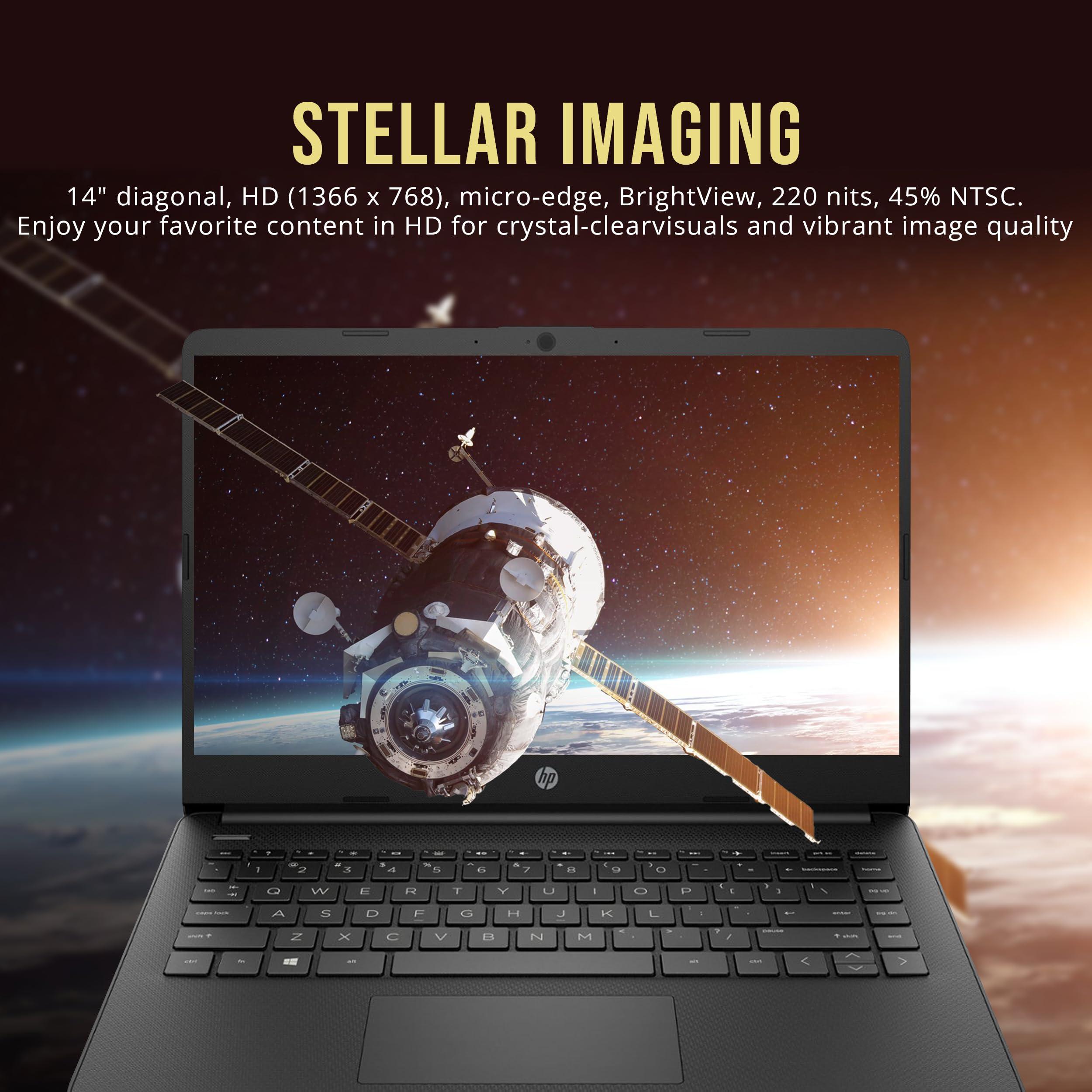 HP Stream 14" HD BrightView Laptop, Intel Celeron N4120, 16GB RAM, 288GB Storage (128GB eMMC + 160GB Docking Station Set), Intel UHD Graphics, 720p Webcam, Wi-Fi, 1 Year Office 365, Win 11 S, Black - Image 4