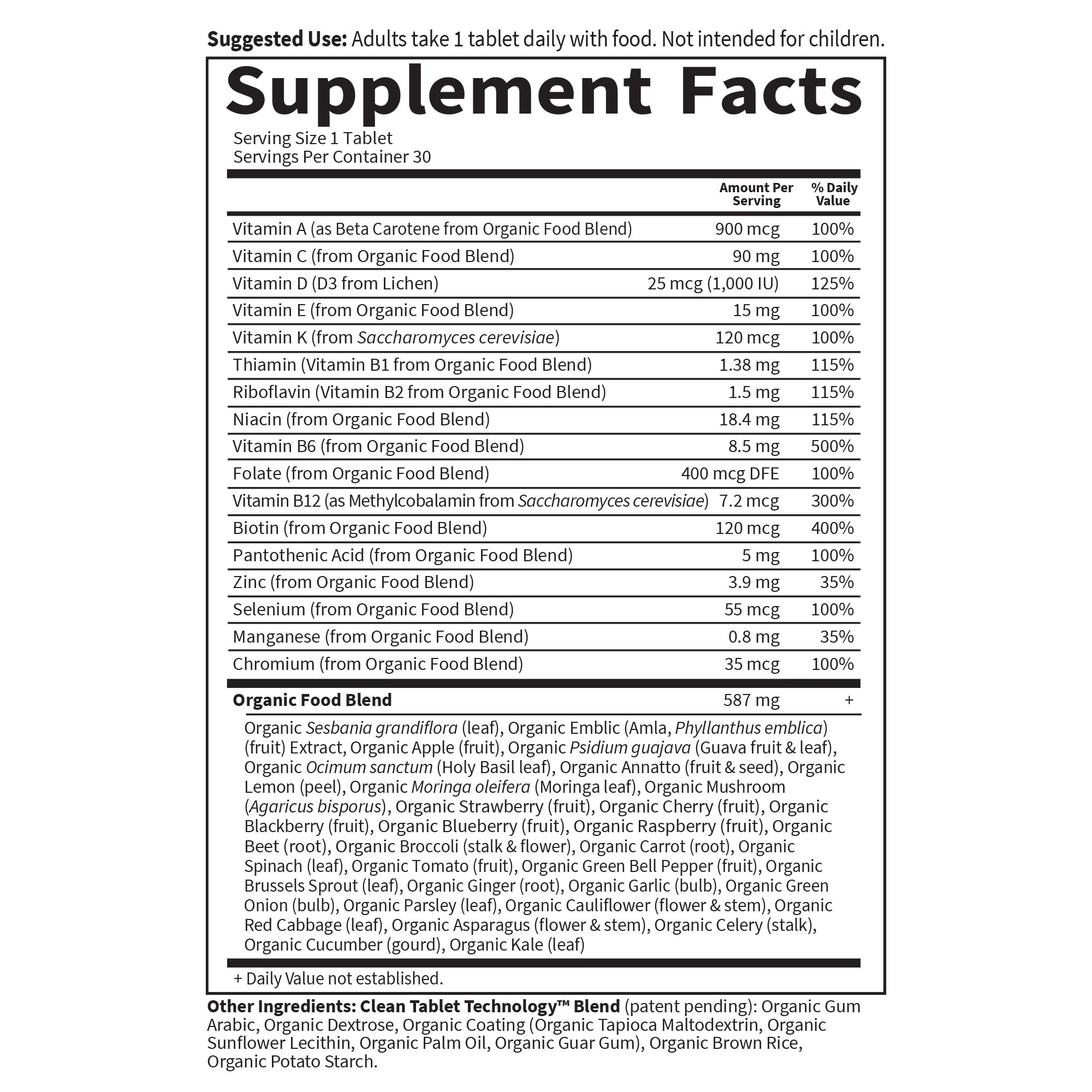 Garden of Life Organics Multivitamin for Men - Men's Once Daily Whole Food Vitamin Supplement Tablets, Vegan, 30 Count - Image 5