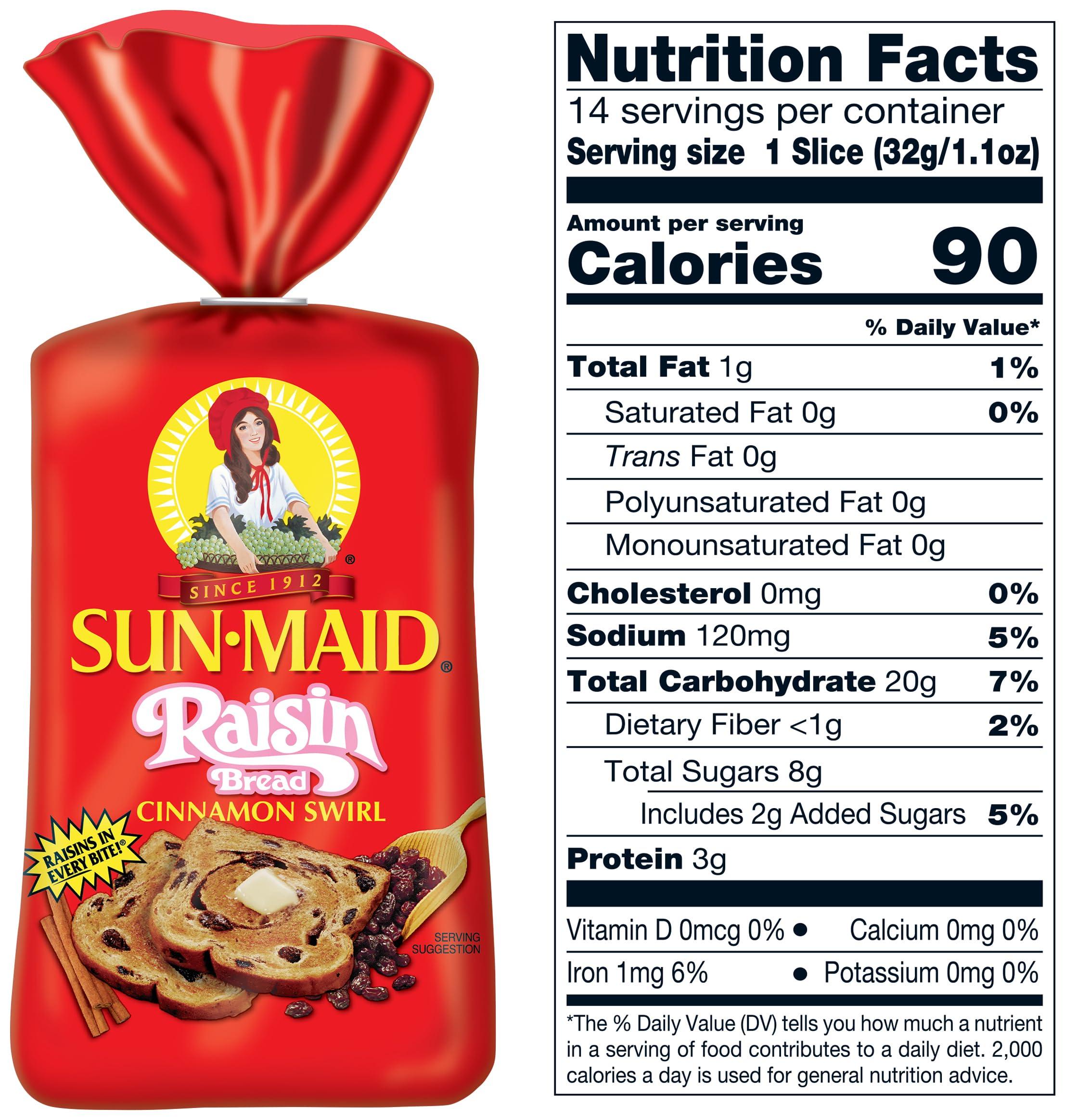 Sun-Maid Cinnamon Swirl Raisin Bread, Cinnamon Raisin Bread, 16 oz Loaf - Image 9