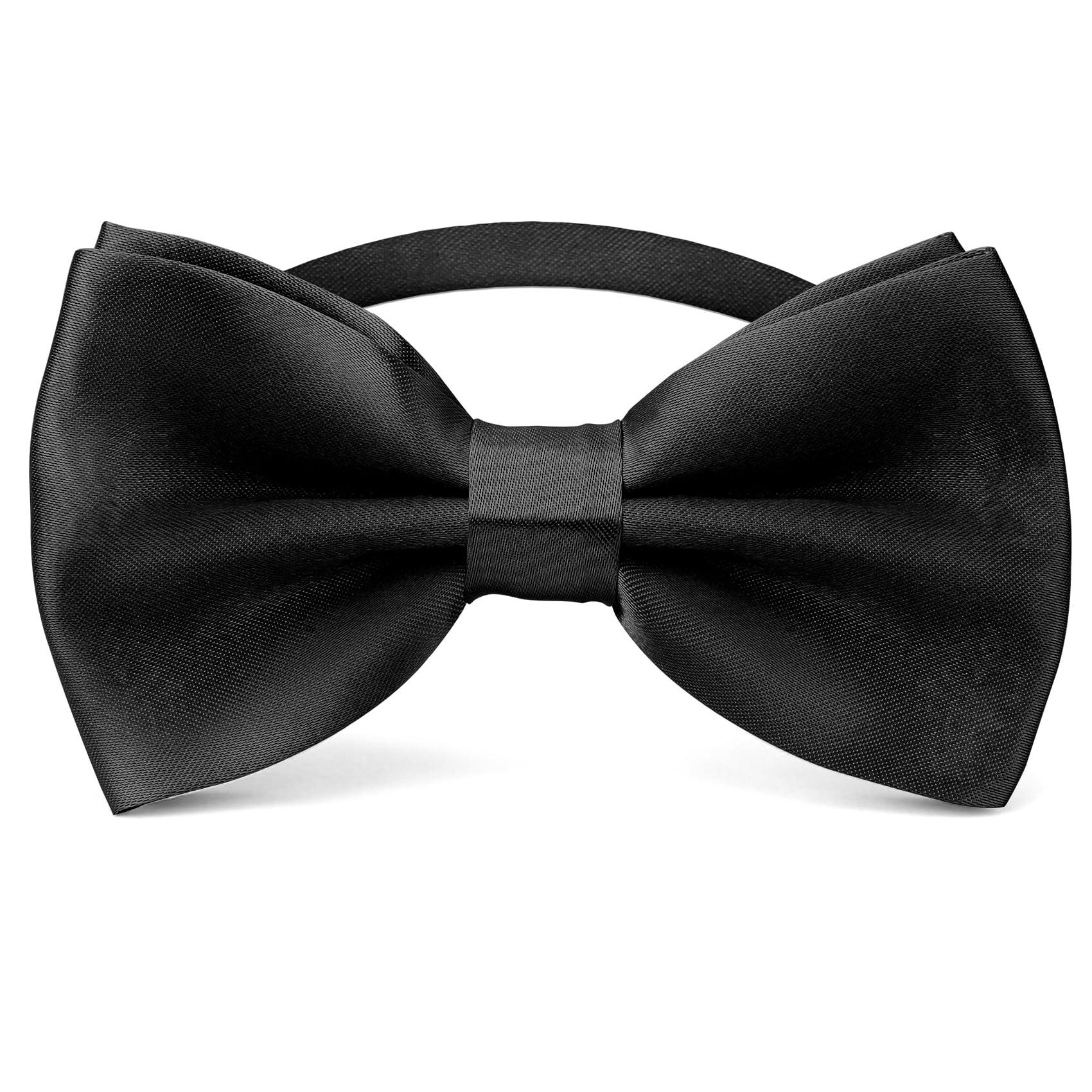 Bluckincle Bow Ties for Men,Mens Bow Tie,Black Ties for Men,Black Tie Adjustable Solid Color Pre-tied for Boy Party Wedding