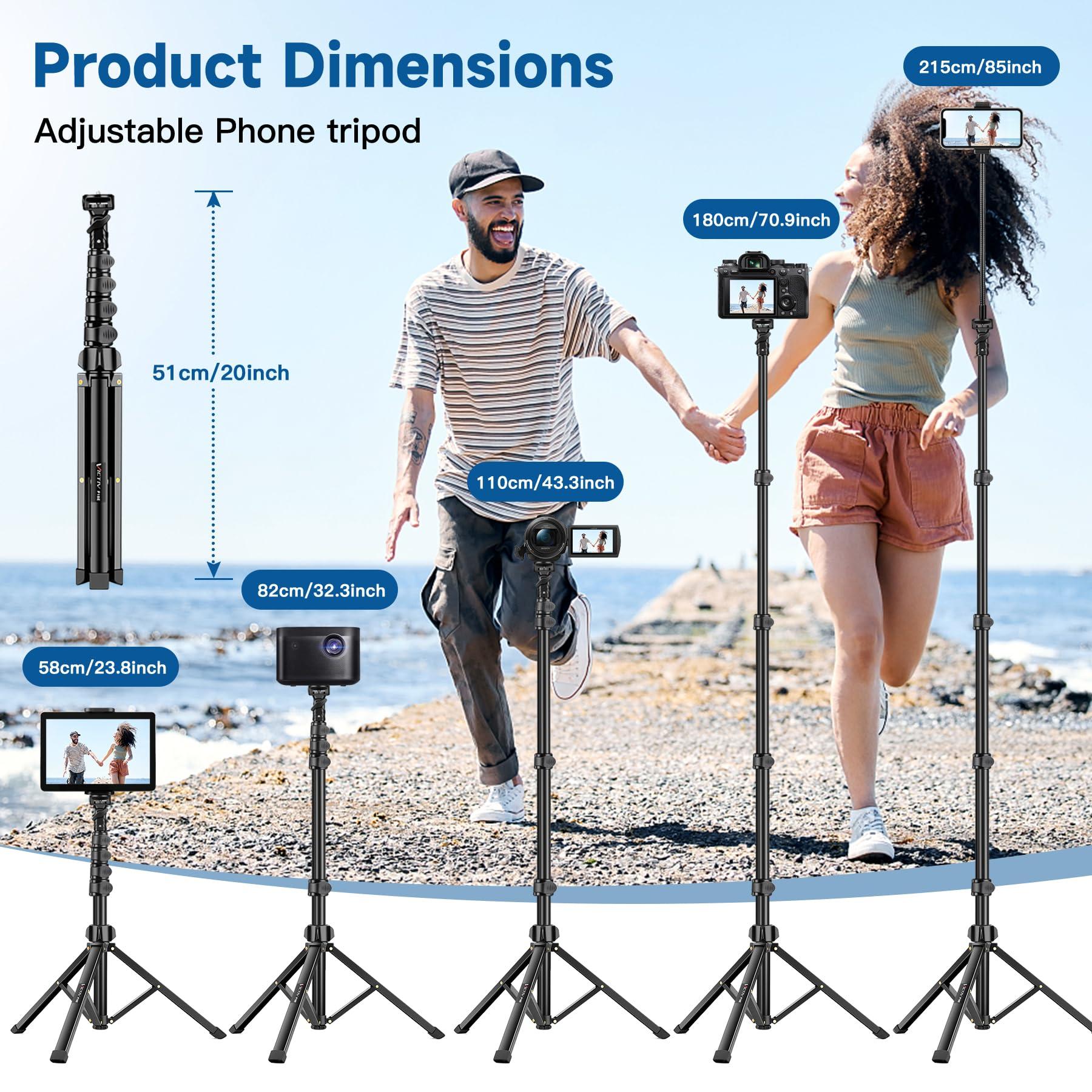 Phone Tripod Stand, 85" Tall Cellphone Tripod for iPhone with Gooseneck Remote, Flexible Portable Phone Stand for Recording, Compatible with iPhone 14 13 12 pro Android Camera - Image 3