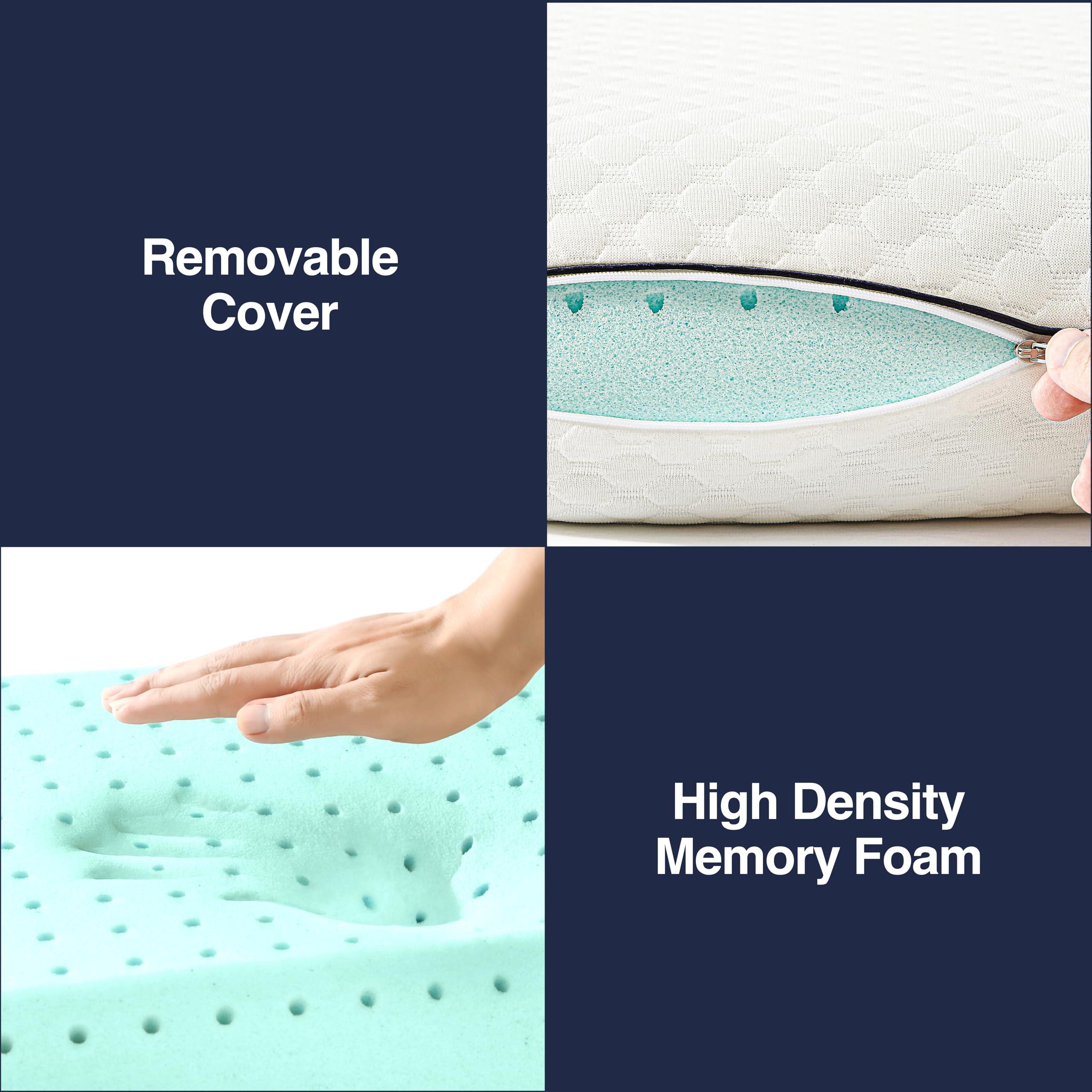 Casual Living Memory Foam Pillow Queen Size Bed Pillow Insert with Hypoallergenic Removable Machine Washable Cover for Back Stomach and Side Sleepers, Queen 16-inch x 29-inch, White - Image 4