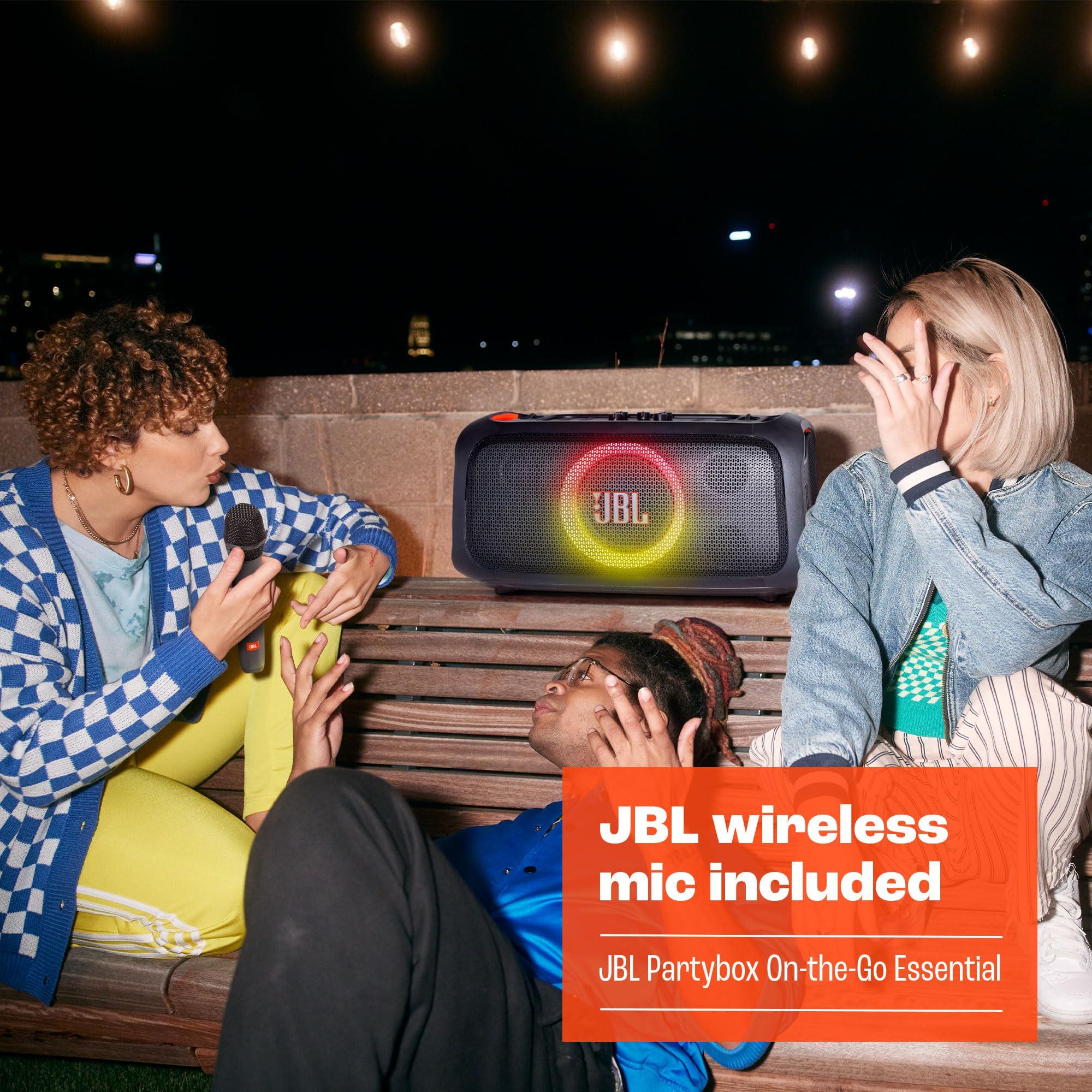 JBL PartyBox On-The-Go Essential - Portable Party Speaker with Built-in Lights and Wireless mic, Amazing Pro Sound, IPX4 splashproof Protection, 6 Hours of Playtime, Convenient Shoulder Strap - Image 5