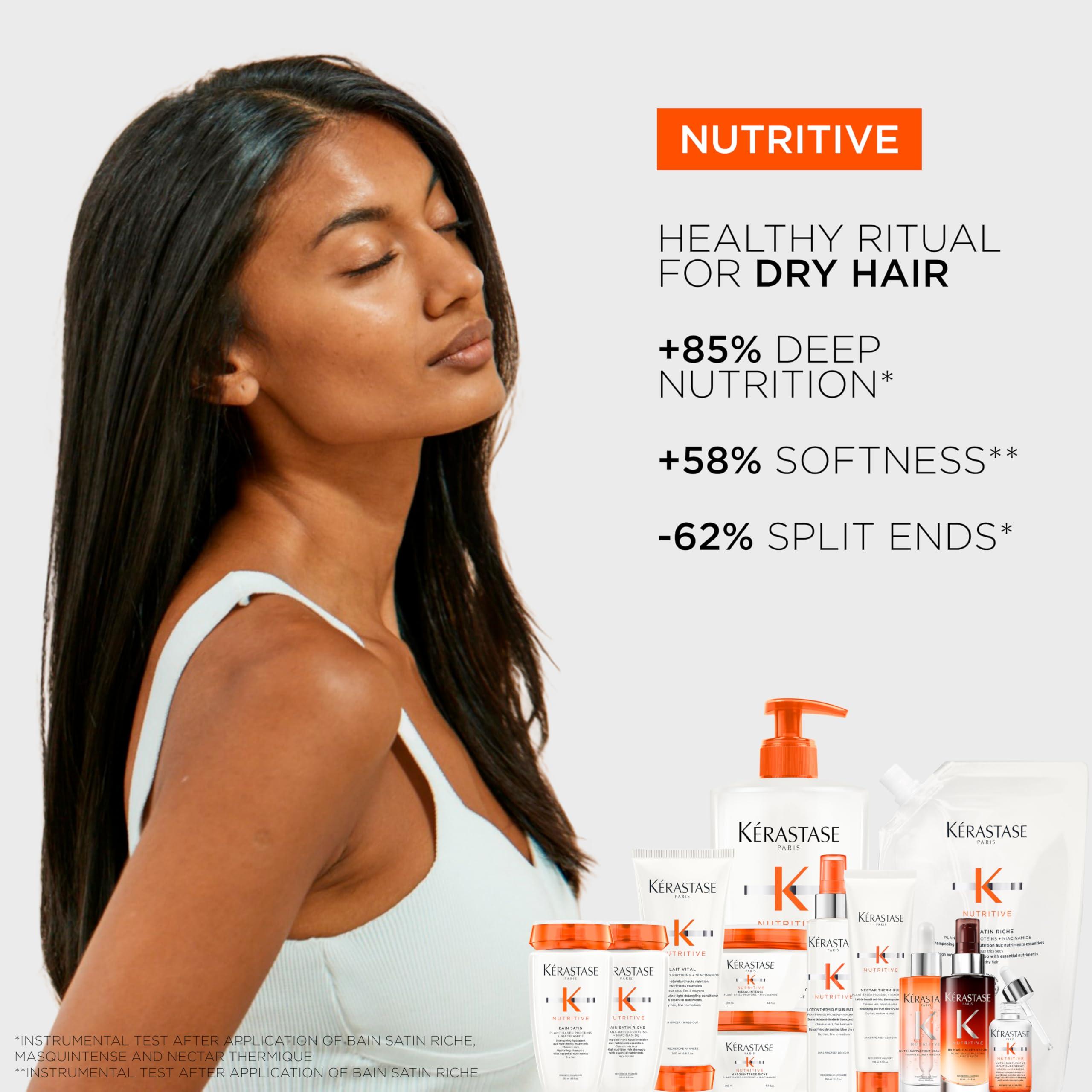 Kerastase Nutritive Lait Vital Hydrating Conditioner For Fine to Medium Dry Hair - Illuminates Shiny Hair and Easily Detangles, With Plant-Based Proteins & Niacinamide - Image 2