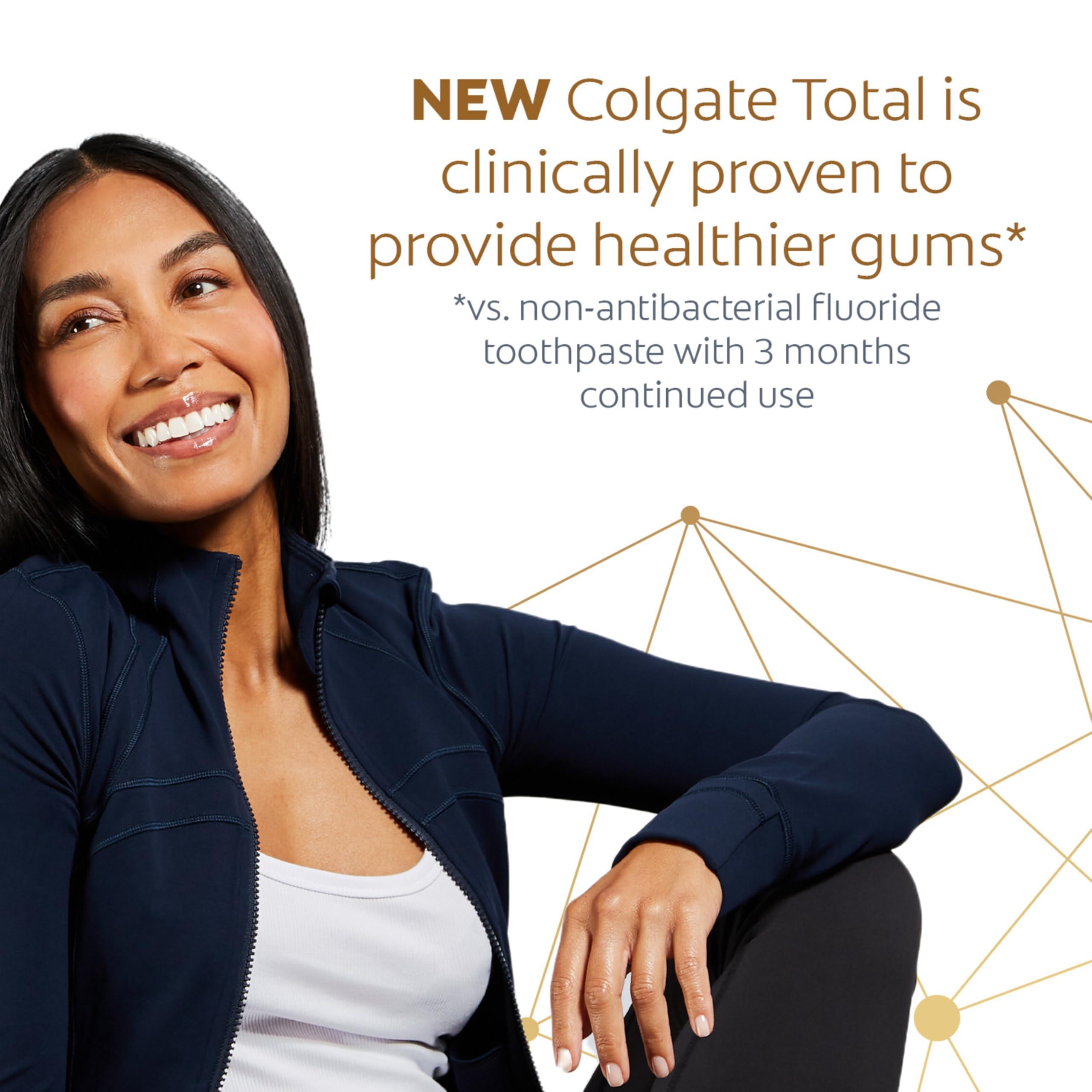Colgate Total Clean Mint Toothpaste, 10 Benefits, No Trade-Offs, Freshens Breath, Whitens Teeth and Provides Sensitivity Relief, Clean Mint Flavor, 4 Pack, 5.1 Oz Tubes - Image 3