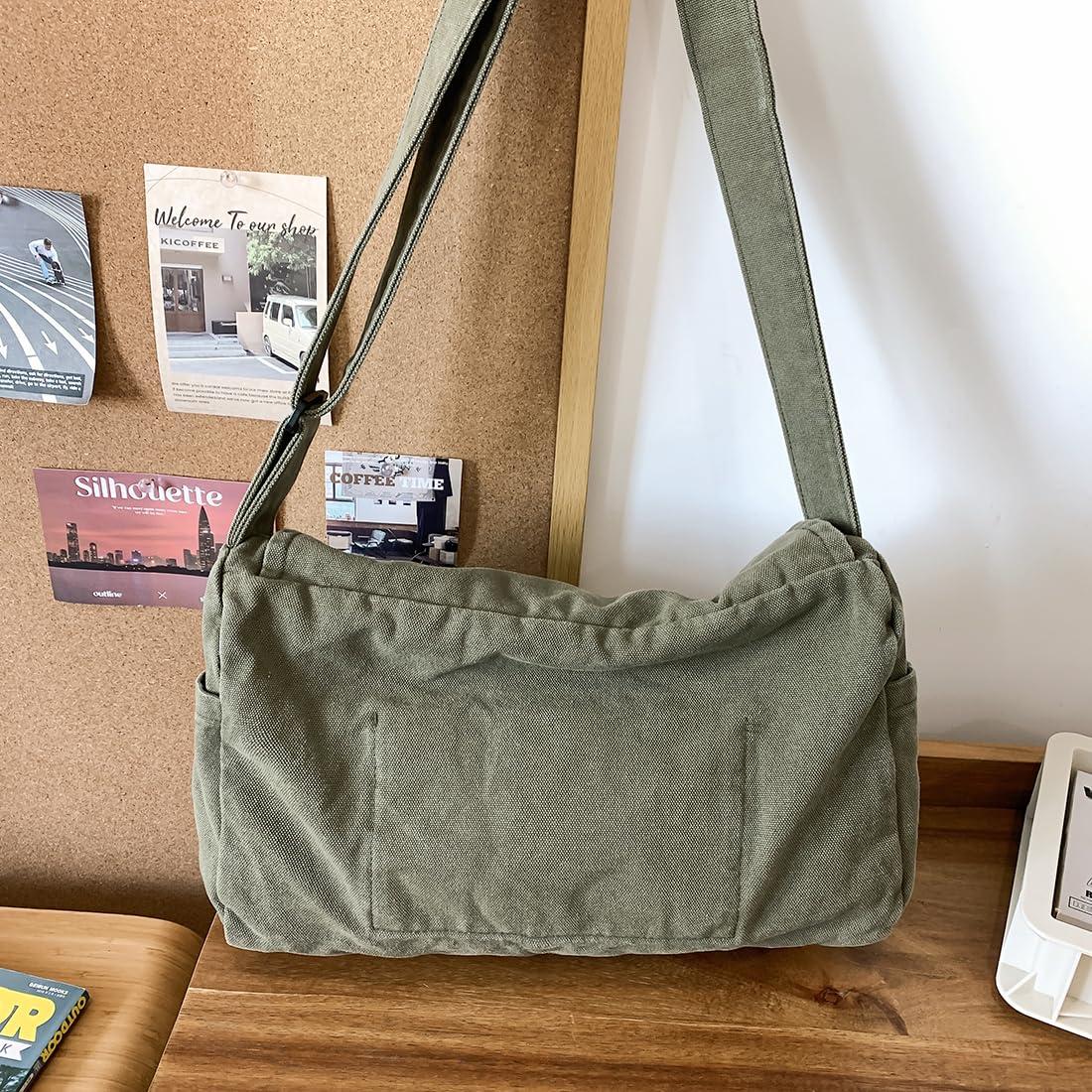 Collsants Messenger Bag for Women Men Satchel Bag Canvas Crossbody Shoulder Bag Casual Sling Bag - Image 3