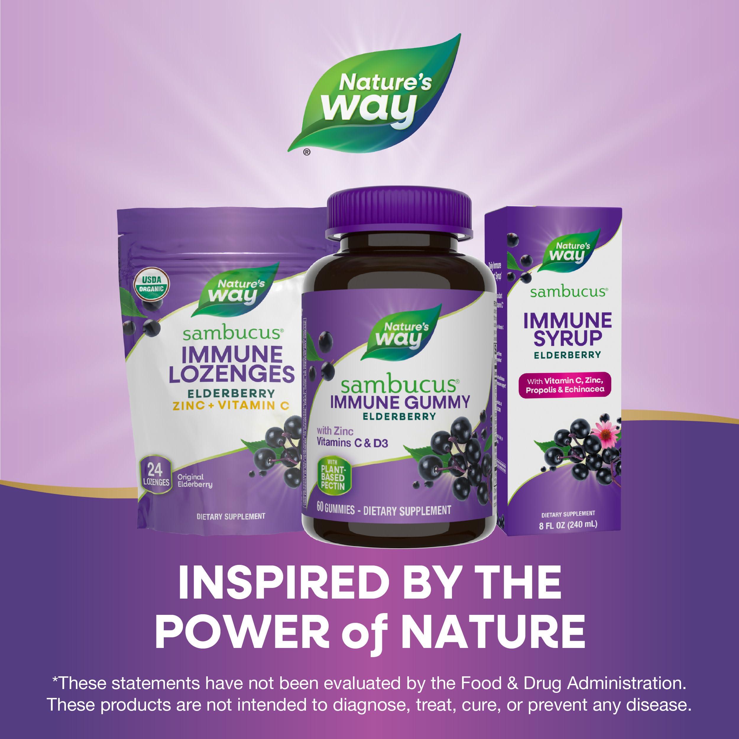 Nature’s Way Sambucus Elderberry Immune Gummies, Daily Immune Support for Kids and Adults*, with Vitamin C, Vitamin D3, Zinc, Gluten Free, Vegetarian, 60 Gummies - Image 7