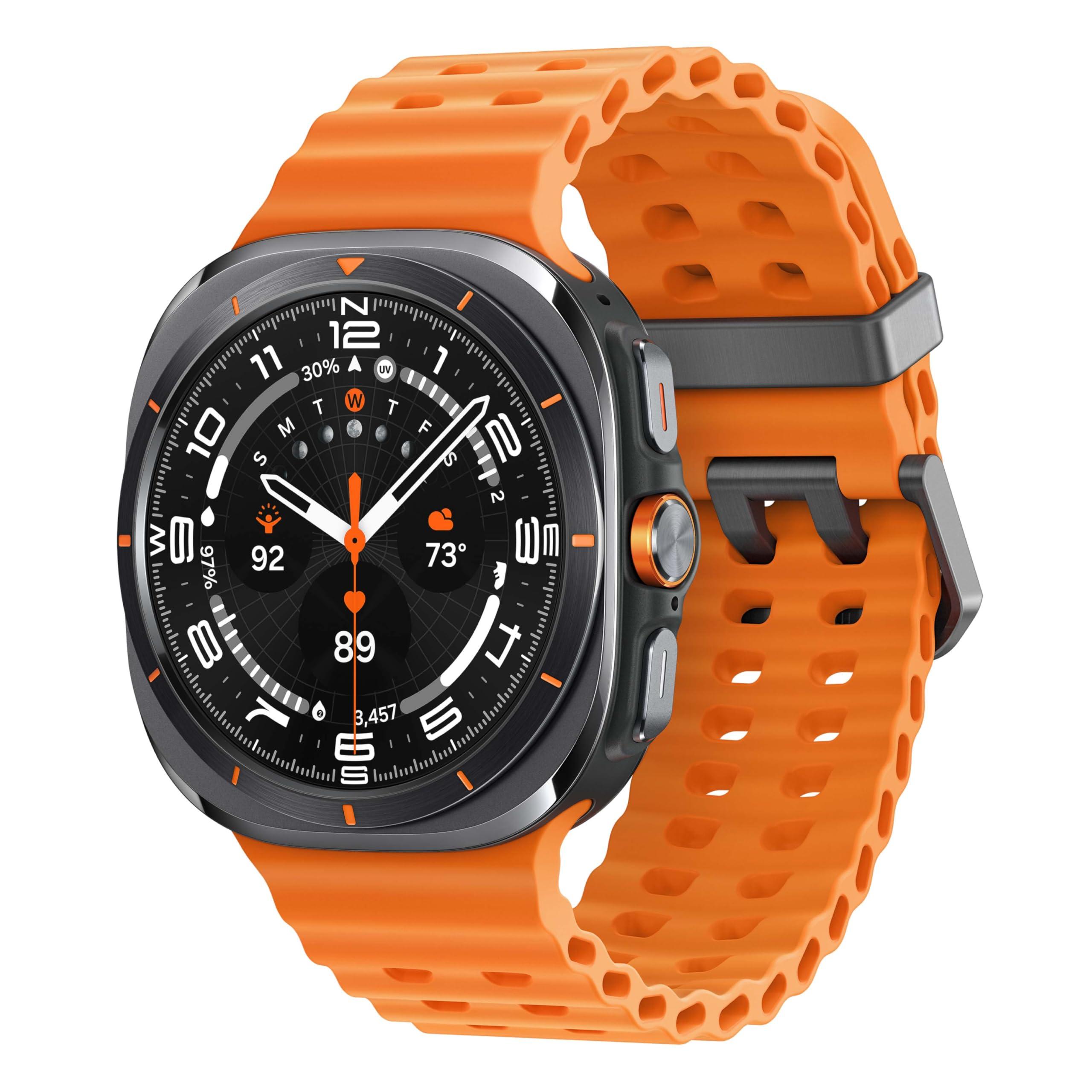 SAMSUNG Galaxy Watch Ultra 47mm LTE AI Smartwatch w/Energy Score, Wellness Tips, Heart Rate Tracking, Sleep Monitor, Fitness Tracker, GPS, 2024,Titanium Gray [US Version, 1Yr Manufacturer Warranty]