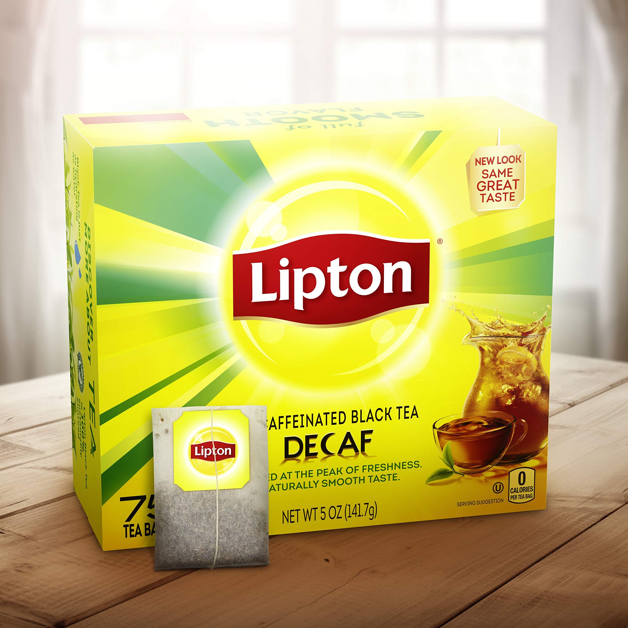 Lipton Tea Bags For a Delicious Beverage Decaffeinated Black Tea Caffeine-Free and Made With Real Tea Leaves 75 Tea Bags - Image 5