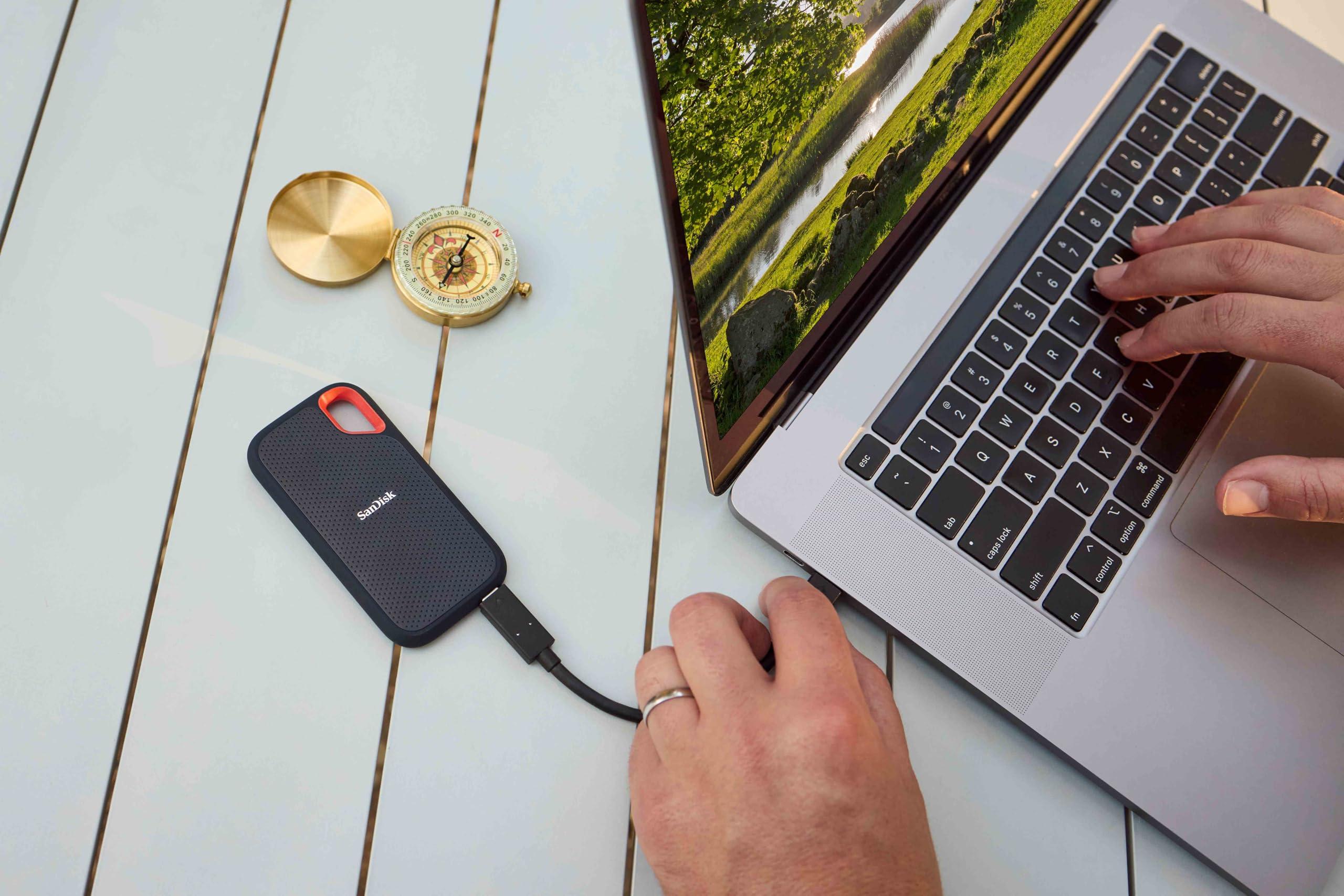 SanDisk 8TB Extreme Portable SSD - Up to 1050MB/s, USB-C, USB 3.2 Gen 2, IP65 Water and Dust Resistance, Updated Firmware - External Solid State Drive - SDSSDE61-8T00-G25 - Image 2