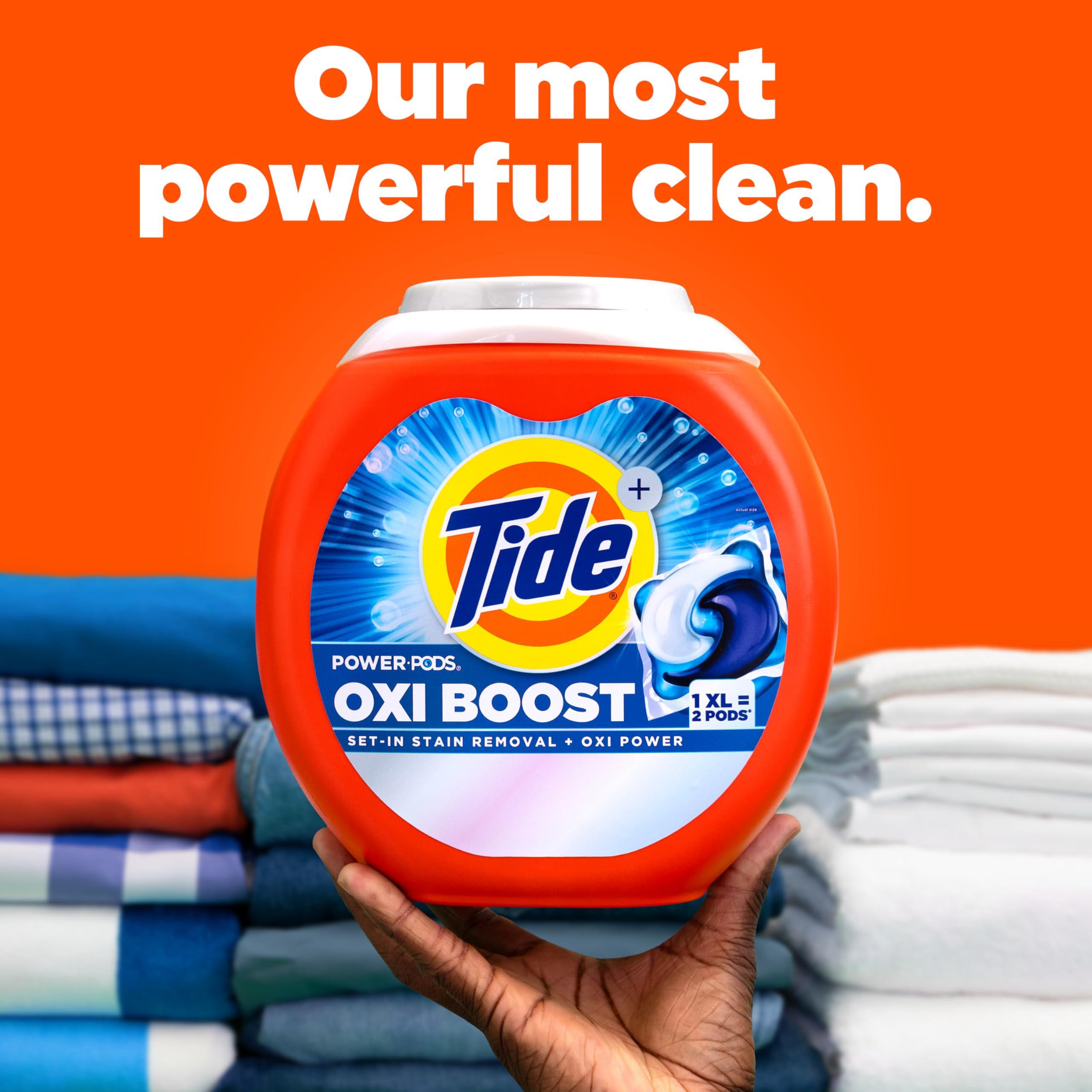 Tide Oxi Boost Power PODS Laundry Detergent Pods, 45 Count, Stain Remover Plus Oxi Power - Image 2